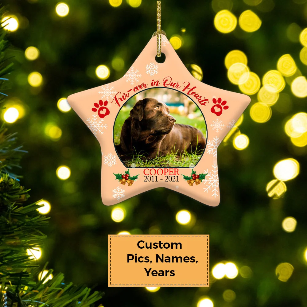 Custom Dog Photo Ceramic Ornament, Custom Pet Photo Ornament, Best Friends Forever Ornament - Christmas Ornament Gift For Dog Lovers, Pet Lovers - Image 4