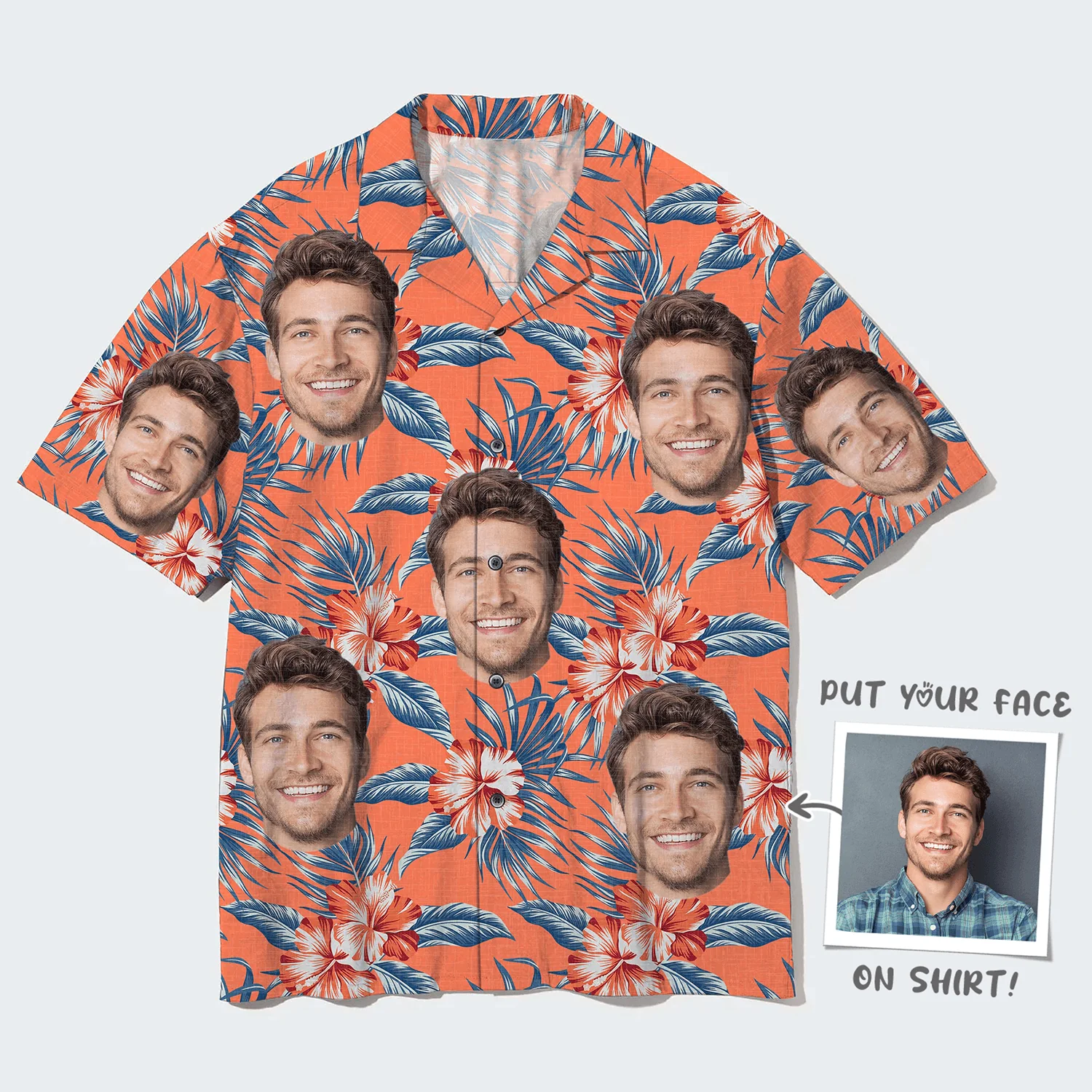 Custom Face Hawaiian Shirt, Tropical Flowers Aloha Shirt, Personalized Shirt Mother's Day, Father's Day Gift For Father, Mother, Grandma, Family - Image 4