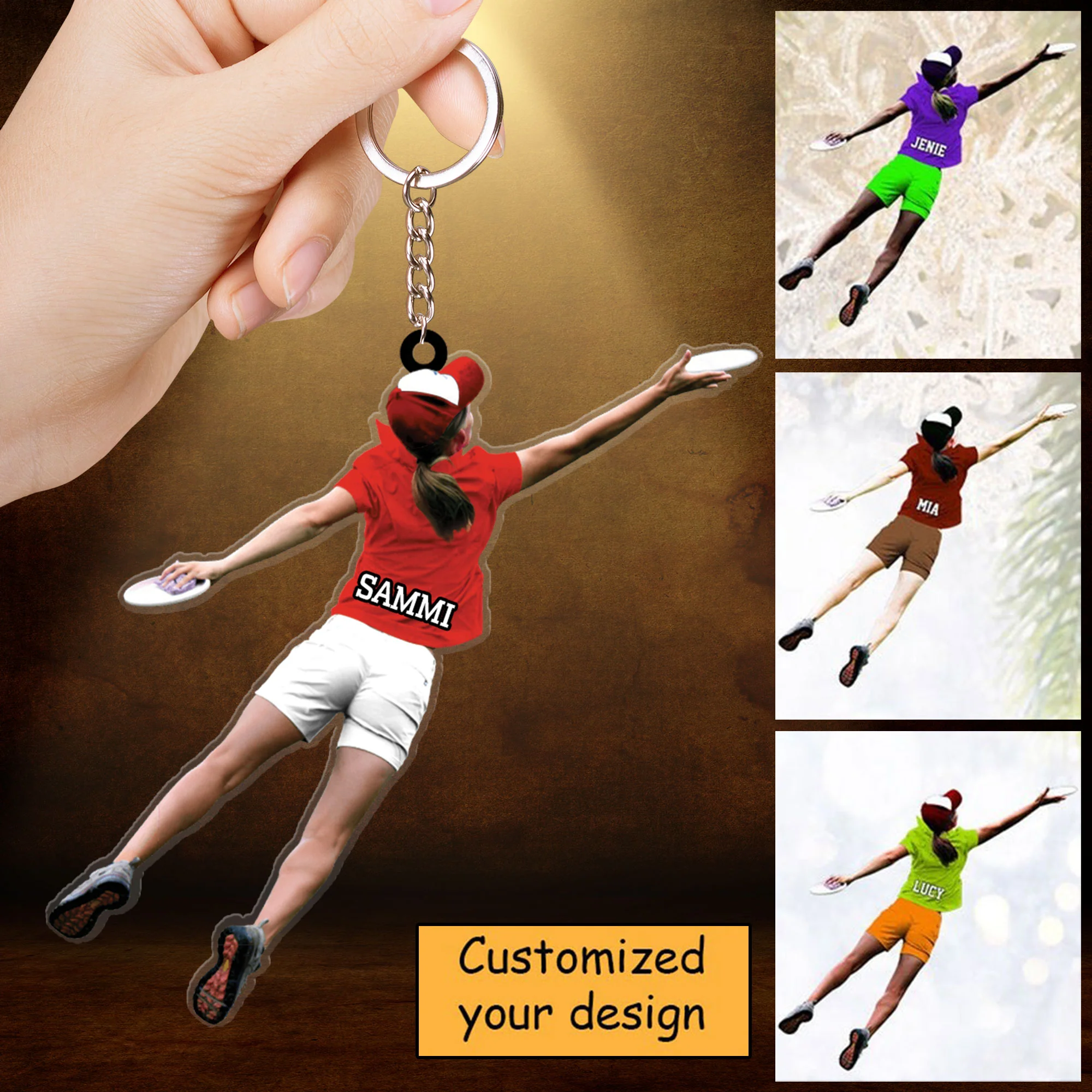 Custom Frisbee Girl Christmas Car Ornament, Frisbee Team Gift Car Ornament For Daughter - Christmas Hanging Tree - Image 3