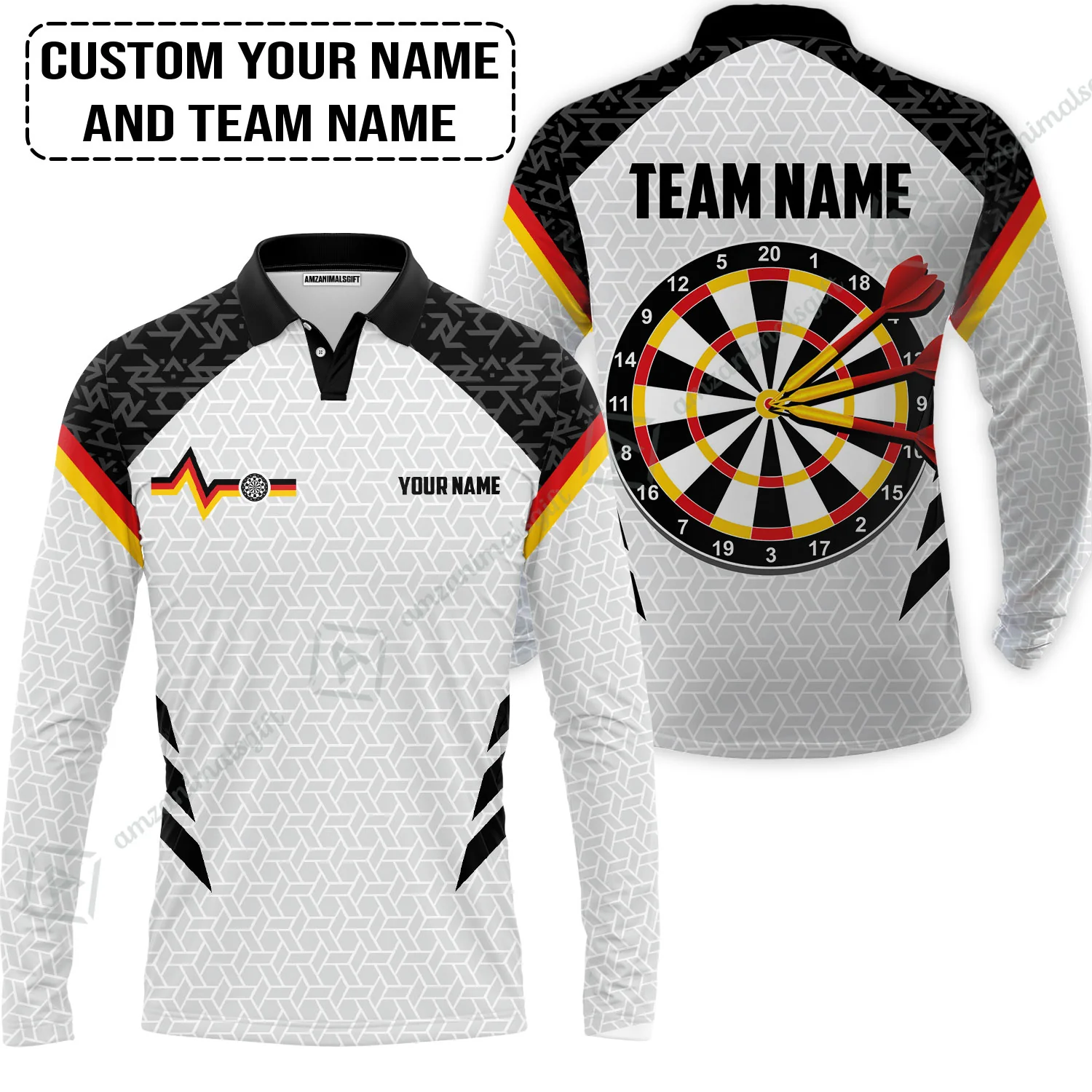 Custom Germany Darts Men Polo Shirt, Personalized Darts For Team Polo Shirt - Image 3