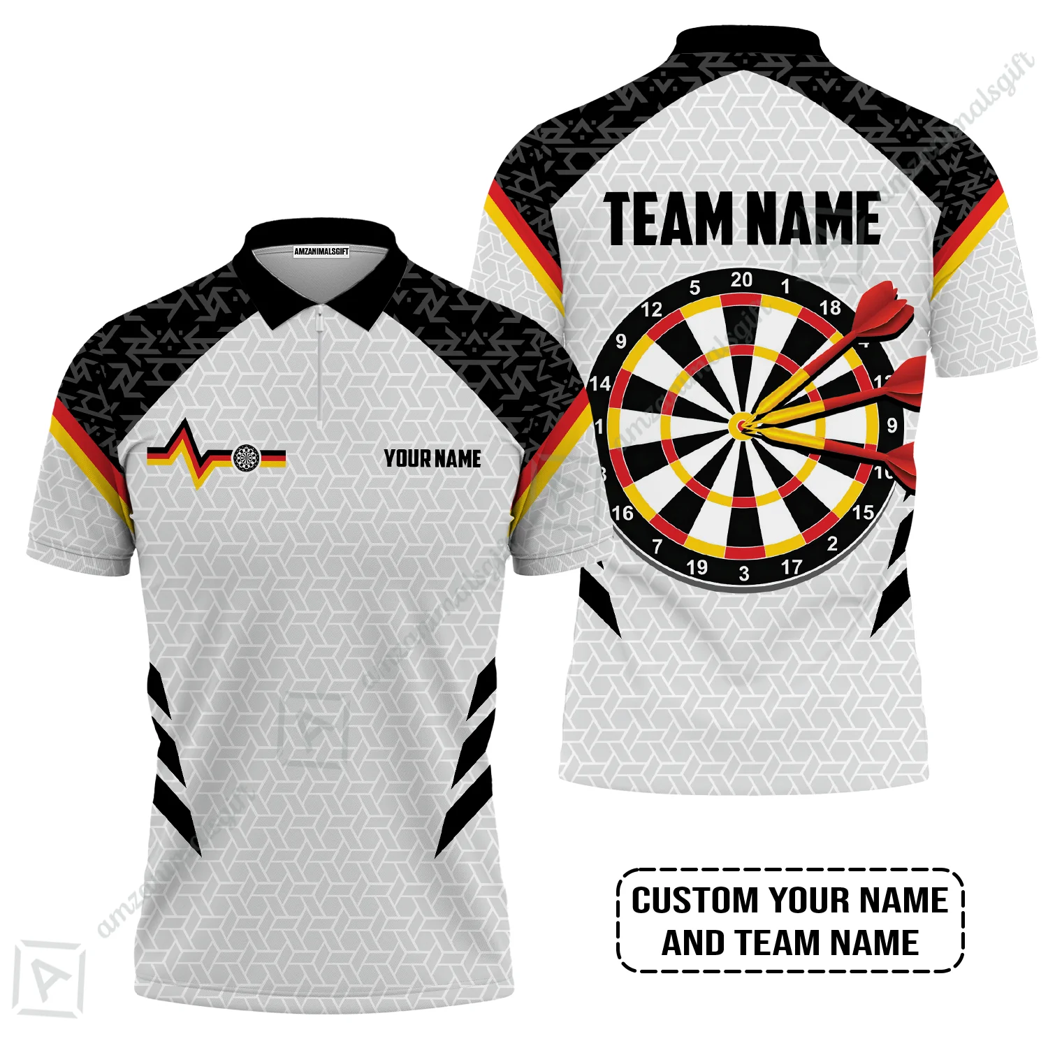Custom Germany Darts Men Polo Shirt, Personalized Darts For Team Polo Shirt - Image 4