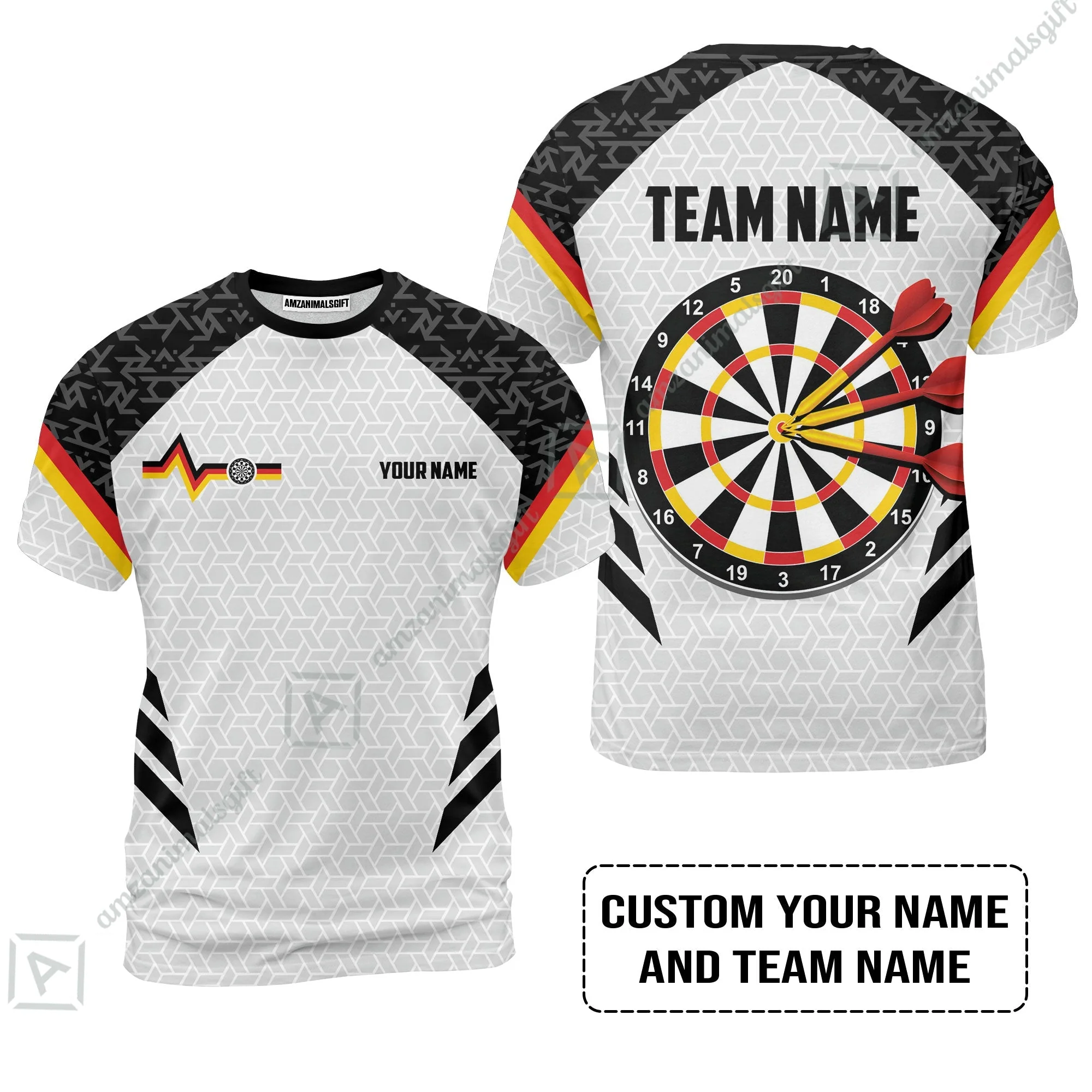 Custom Germany Darts Quarter-Zip Polo Shirt, Personalized Darts For Team Quarter-Zip Polo Shirt - Image 3