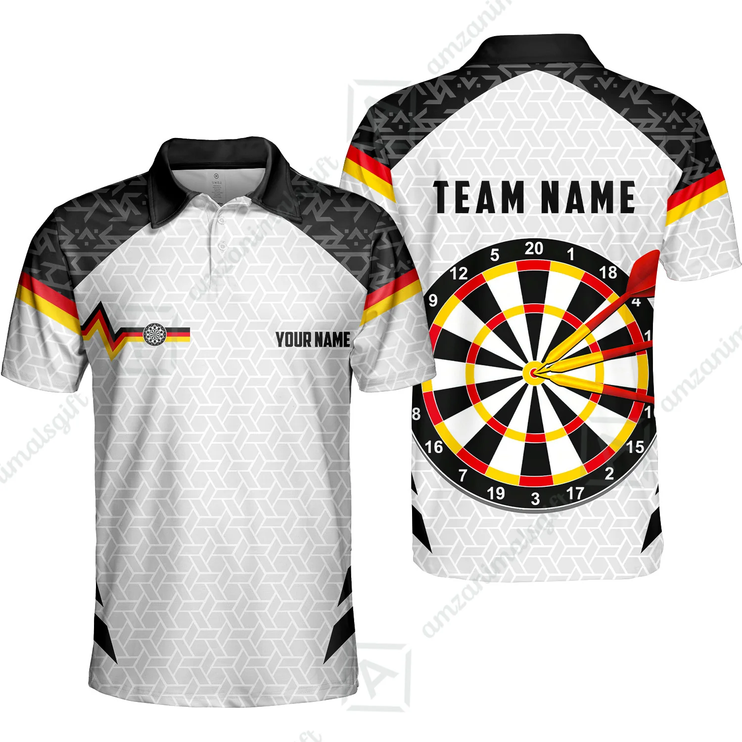 Custom Germany Darts Quarter-Zip Polo Shirt, Personalized Darts For Team Quarter-Zip Polo Shirt - Image 4