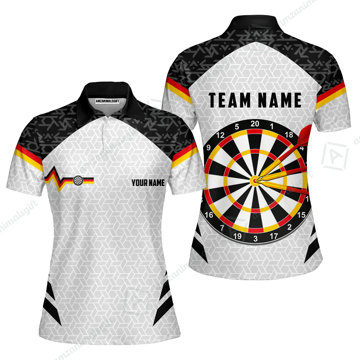 Custom Germany Darts Quarter-Zip Polo Shirt, Personalized Darts For Team Quarter-Zip Polo Shirt - Image 6