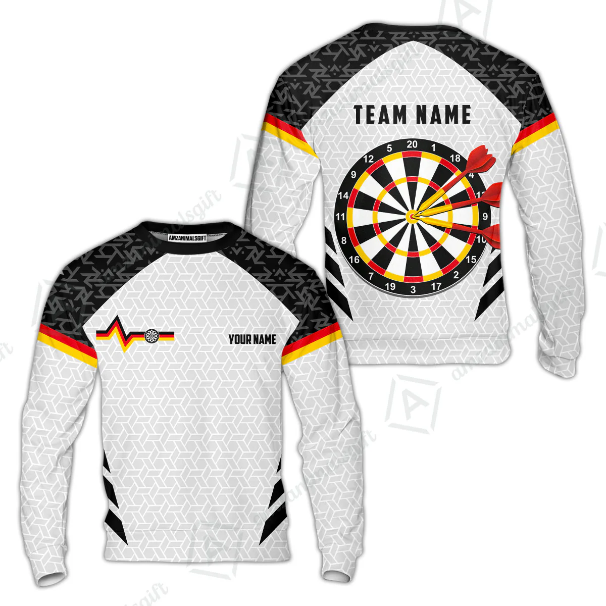 Custom Germany Darts Quarter-Zip Polo Shirt, Personalized Darts For Team Quarter-Zip Polo Shirt - Image 9
