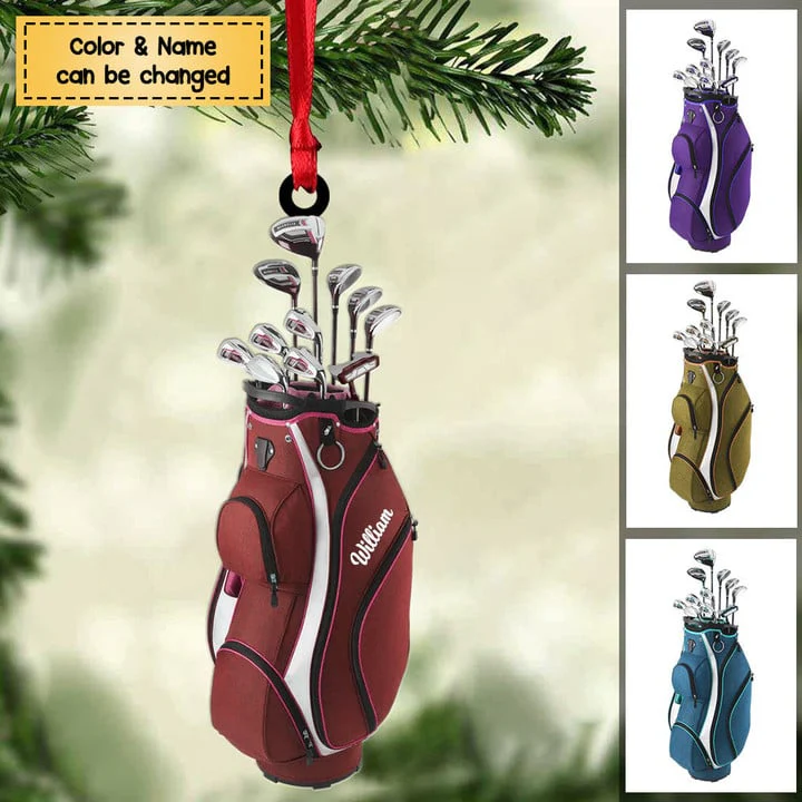 Custom Golf Acrylic Christmas Ornament, Personalized Golf Bag Acrylic Ornament For Golf Lover, Christmas, New Year - Image 2
