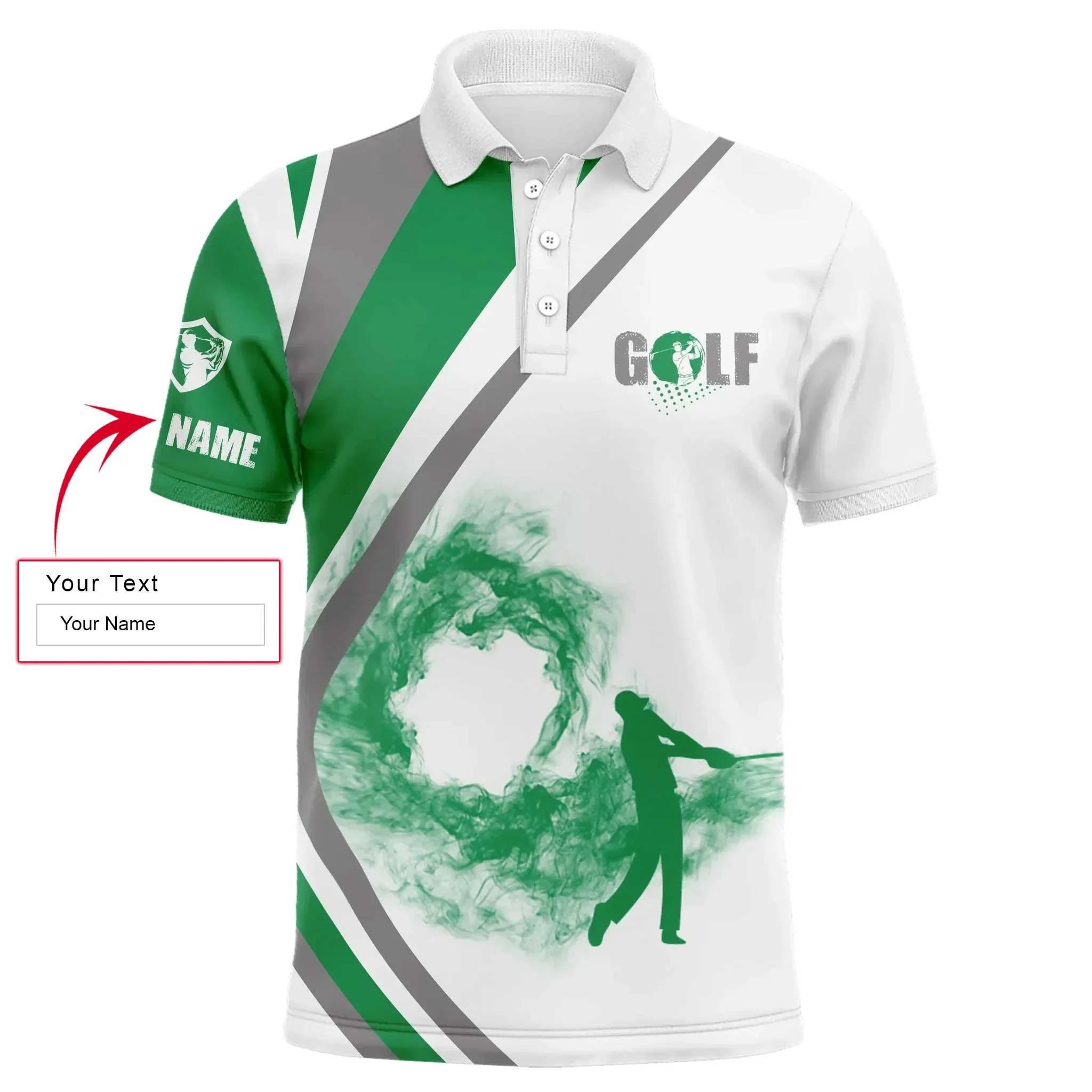 Custom Golf Long Sleeve Men Green Polo Shirt - Personalized Gift For Golf Lover, Team, Husband, Boyfriend, Men - Image 3