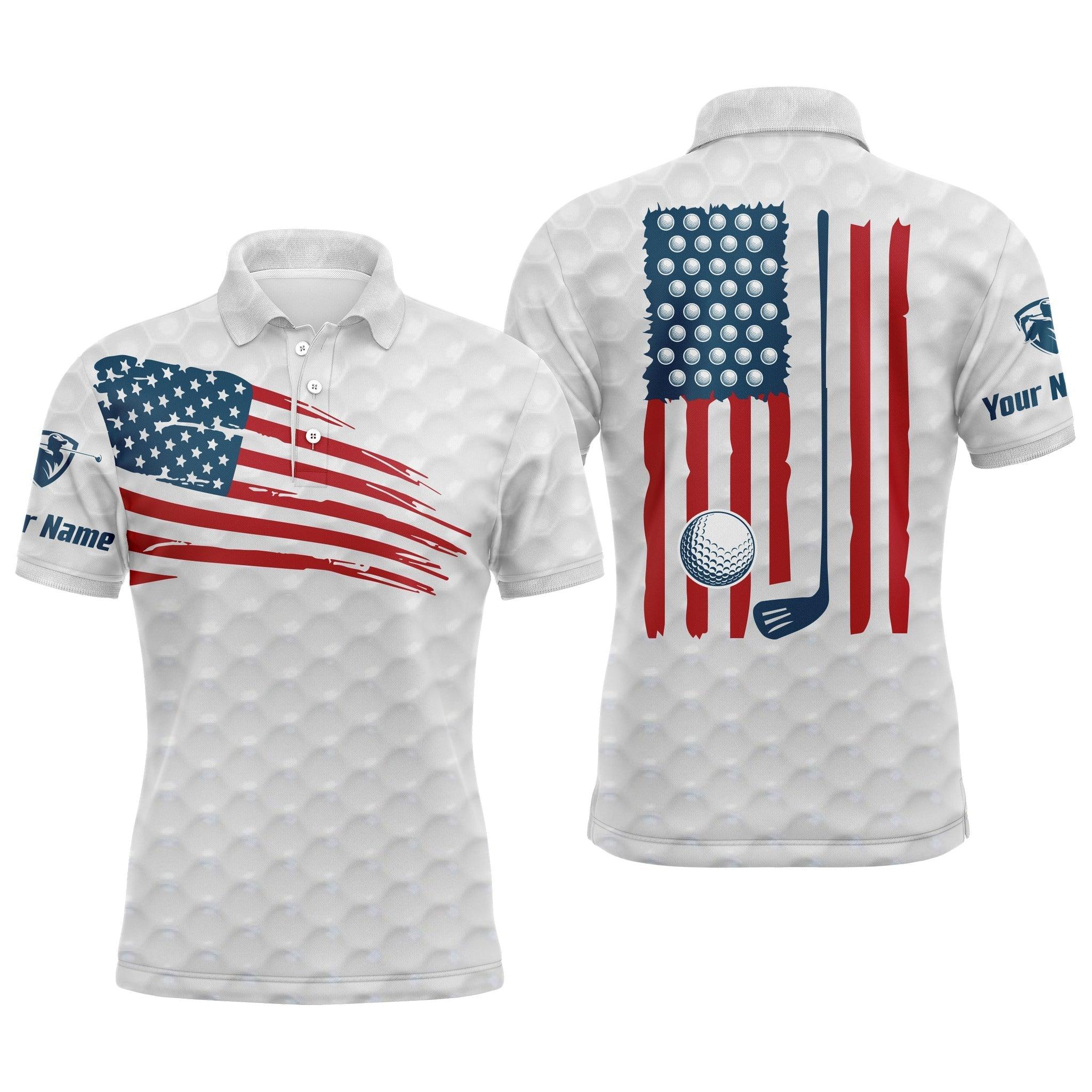 Custom Golf Long Sleeve Men Polo Shirt - Custom Name American Flag Multicolor Apparel - Personalized Gift For Men, Golf Lover - Image 10