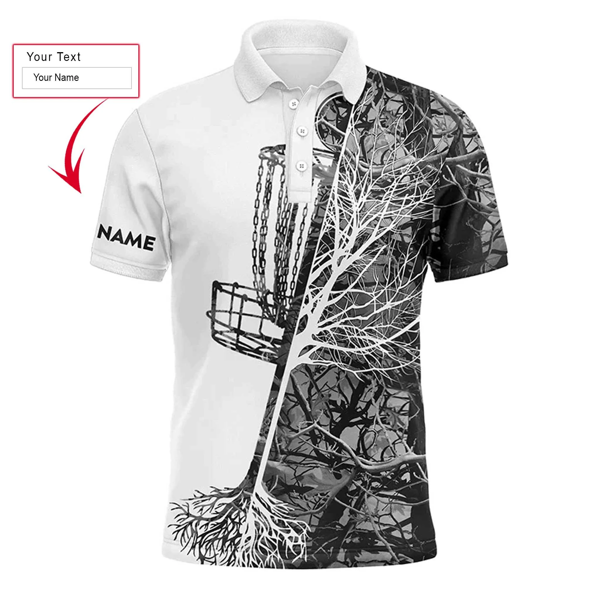 Custom Golf Long Sleeve Men Polo Shirt, Custom Name Pink Camo Disc Golf Basket Apparel Men Polo Shirt - Perfect Gift For Men, Golf Lover - Image 5