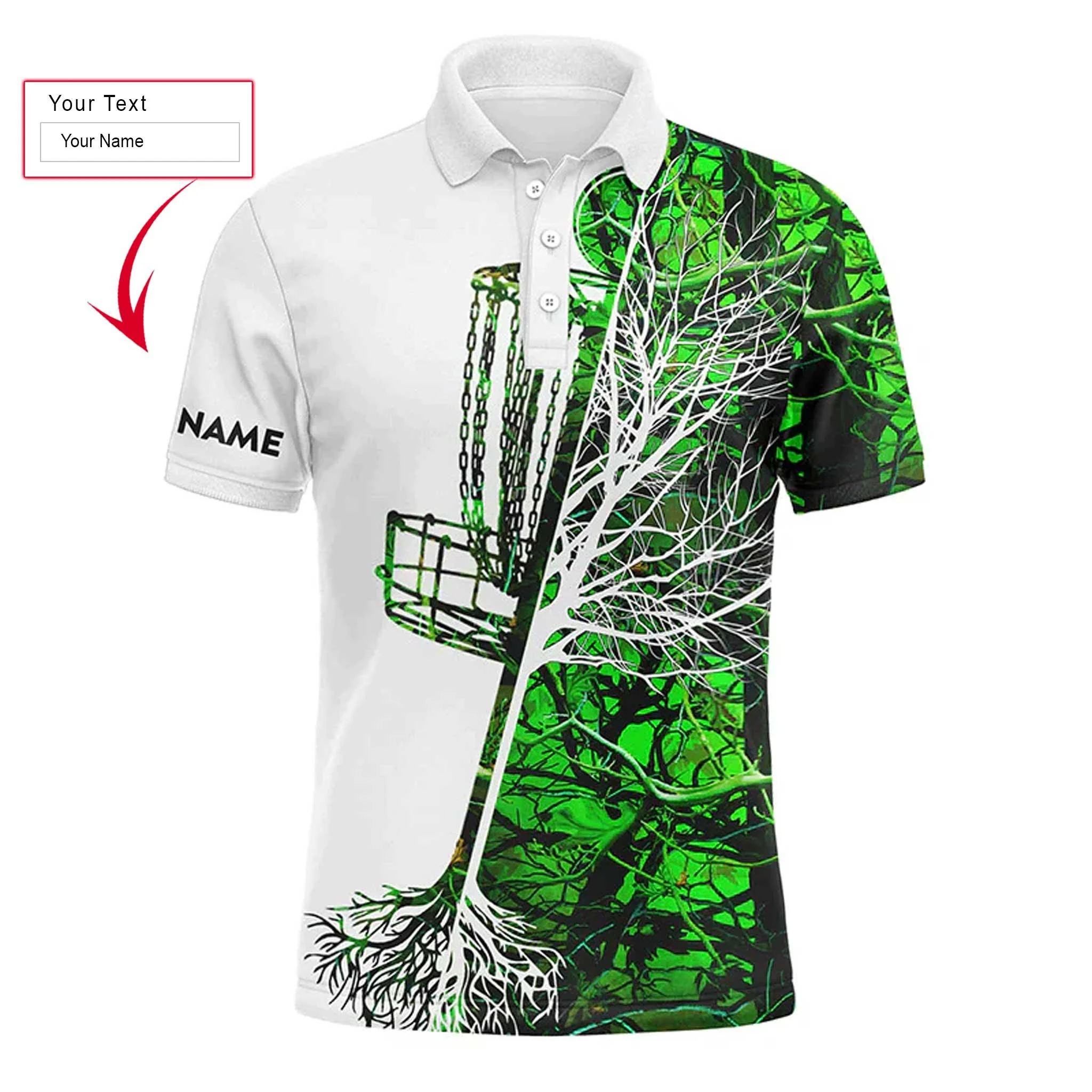 Custom Golf Long Sleeve Men Polo Shirt, Custom Name Pink Camo Disc Golf Basket Apparel Men Polo Shirt - Perfect Gift For Men, Golf Lover - Image 9