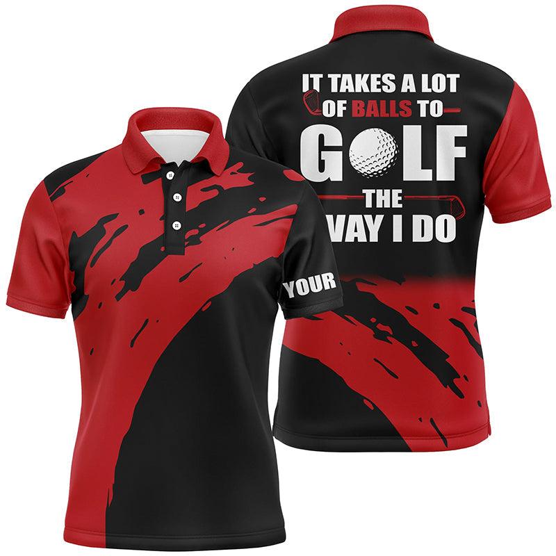 Custom Golf Long Sleeve Men Polo Shirt- Funny Custom Name Apparel,It Takes A Lot Of Balls To Golf The Way I Do Men Golf Polo Shirt For Men, Golf Lover - Image 6