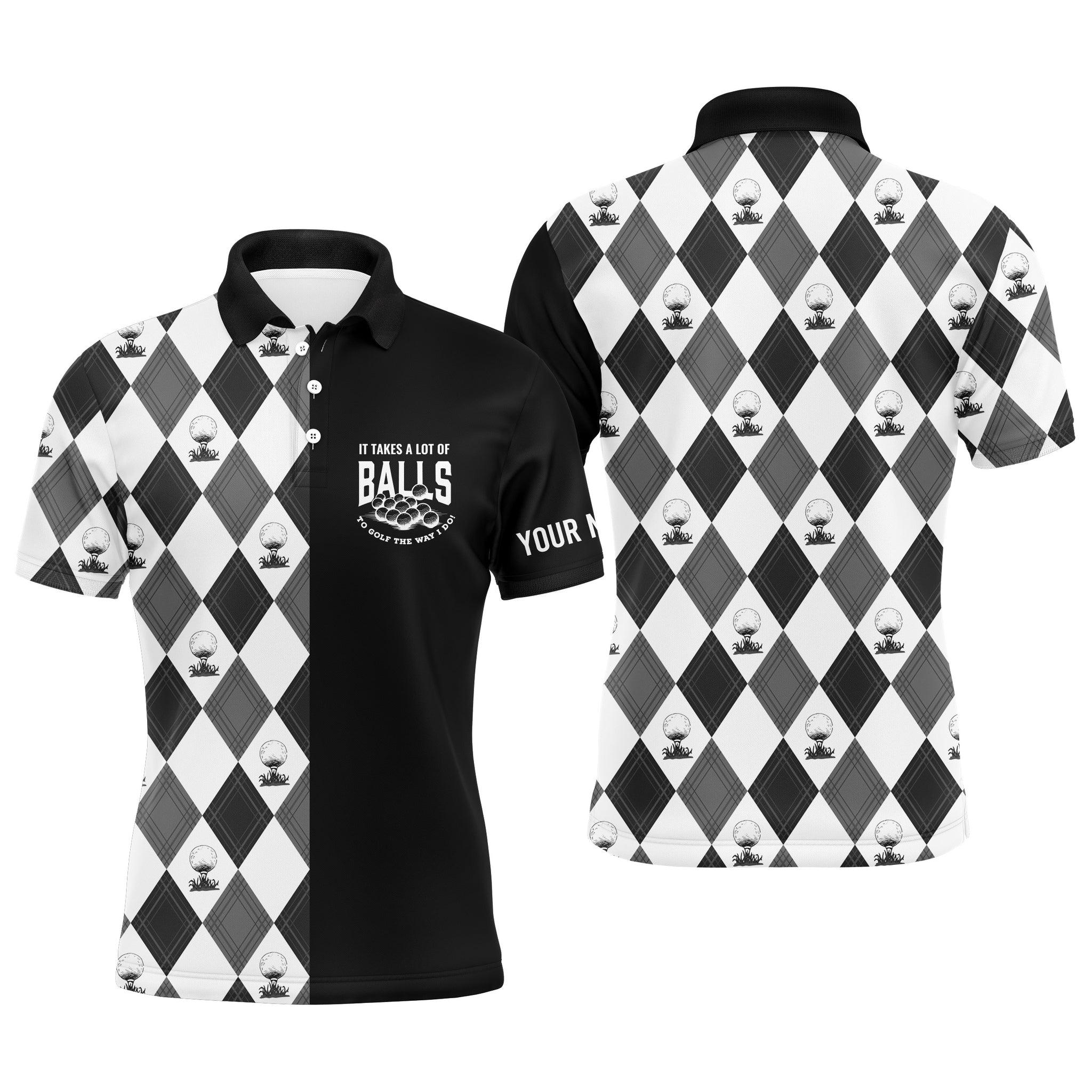 Custom Golf Long Sleeve Men Polo Shirt - It Takes A Lot Of Balls To Golf The Way I Do Men Golf Polo Shirt - Perfect Polo Shirt For Men, Golfers - Image 4