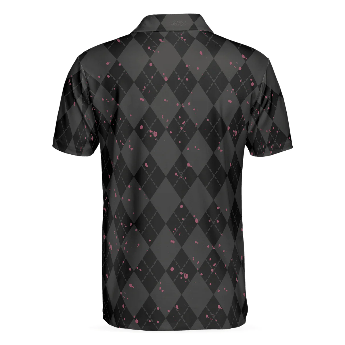 Custom Golf Men Polo Shirt - Elegant Argyle Pattern And Skull Golf Lover Polo Shirt Men Golf Polo Shirt - Perfect Polo Shirt For Men, Golfers - Image 3