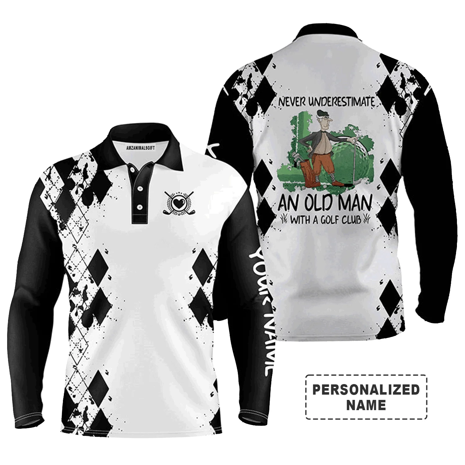 Custom Golf Men Polo Shirt - Never Underestimate An Old Man With A Golf Club Men Golf Polo Shirt - Perfect Polo Shirt For Men, Golfers - Image 9
