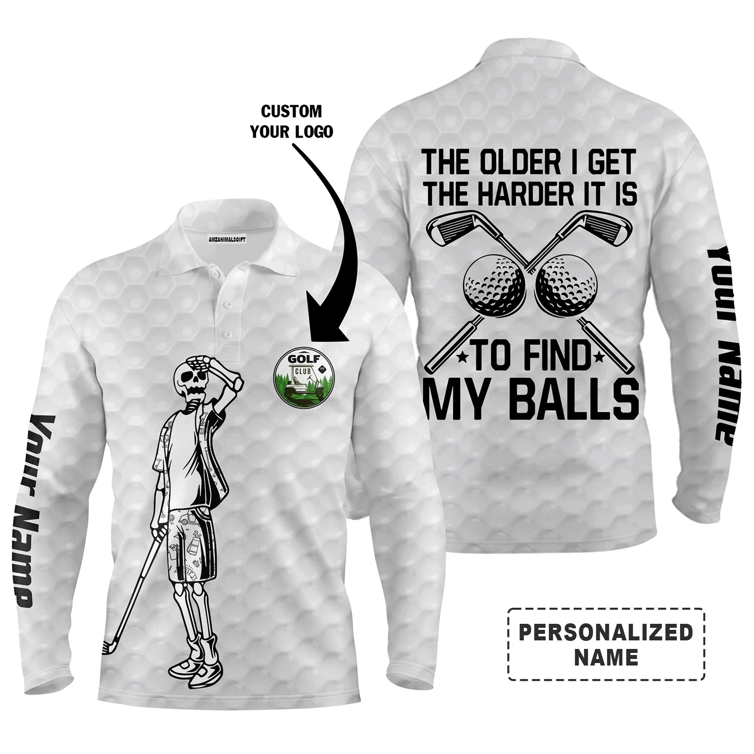 Custom Golf Men Polo Shirt - The Older I Get The Harder To Find Balls Men Golf Polo Shirt- Perfect Polo Shirt For Men, Golfers - Image 2