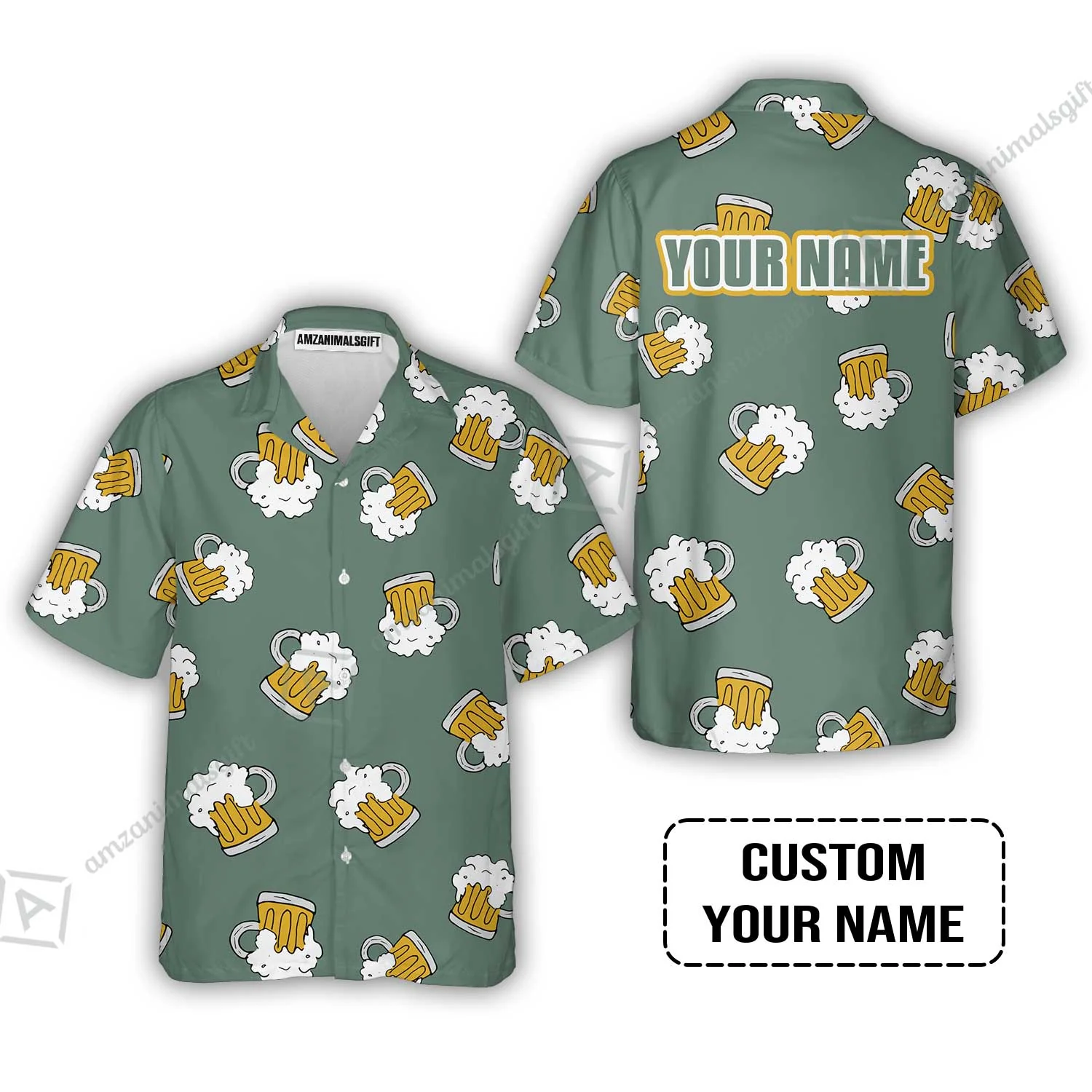 Custom Green Beer Pattern Design Oktoberfest Beer Festival Performance Baseball Jersey - Image 4