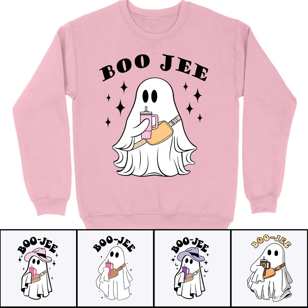 Custom Halloween Ghost Personalized Shirt - Boo Jee Spooky Fall Coffee Cup Autumn Season Shirt - Image 2