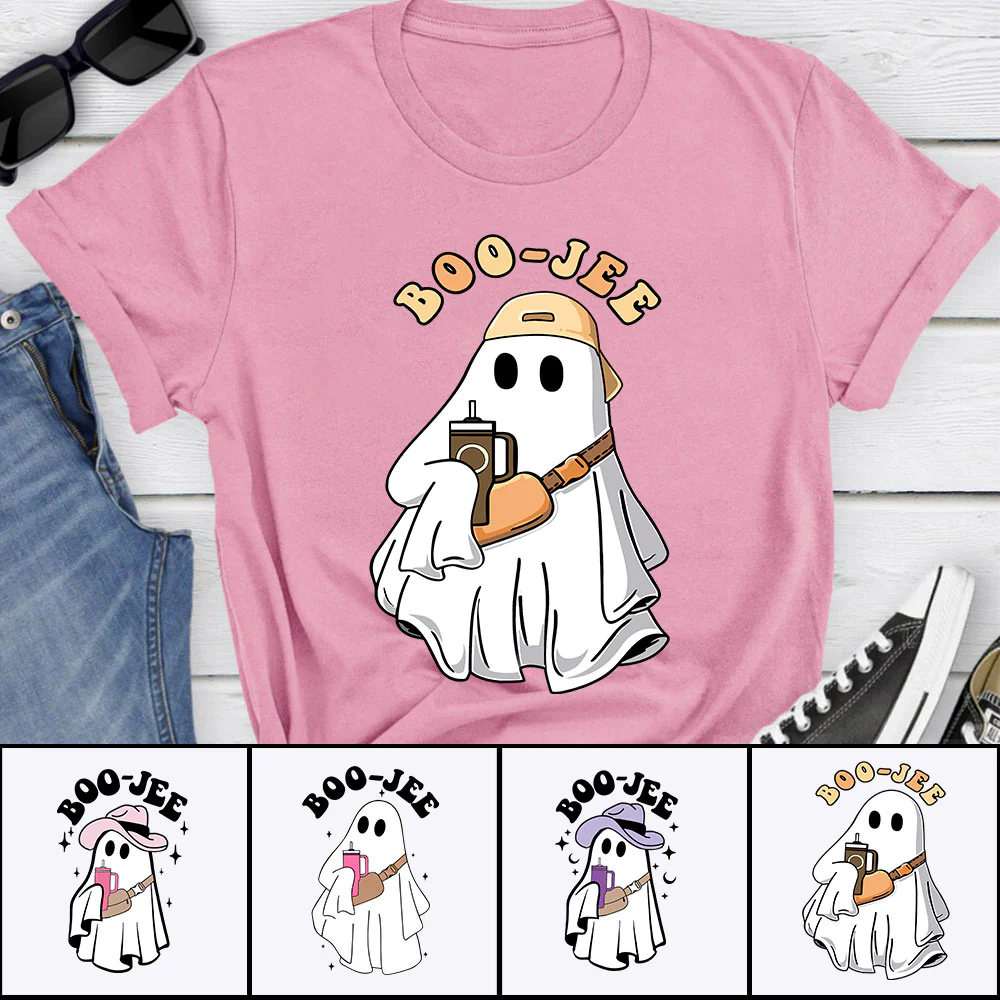 Custom Halloween Ghost Personalized Shirt - Boo Jee Spooky Fall Coffee Cup Autumn Season Shirt - Image 3