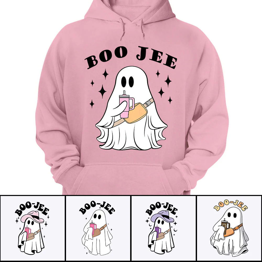 Custom Halloween Ghost Personalized Shirt - Boo Jee Spooky Fall Coffee Cup Autumn Season Shirt - Image 4