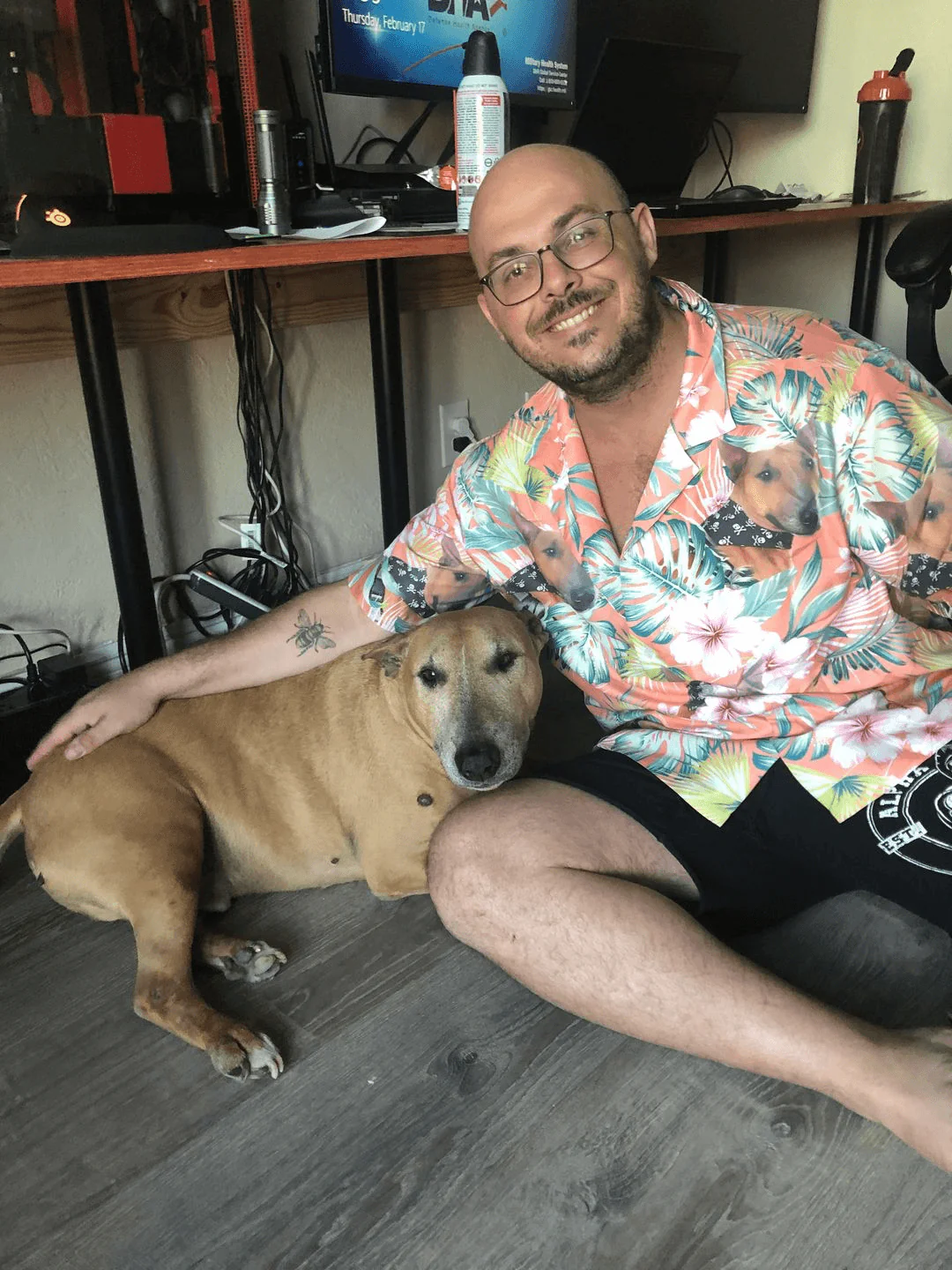 Custom Hawaiian Shirt With Dog Face - Leaves & Flowers Pattern Carrot Color Aloha Shirt - Personalized Hawaiian Shirt For Men & Women, Dog Lovers - Image 10