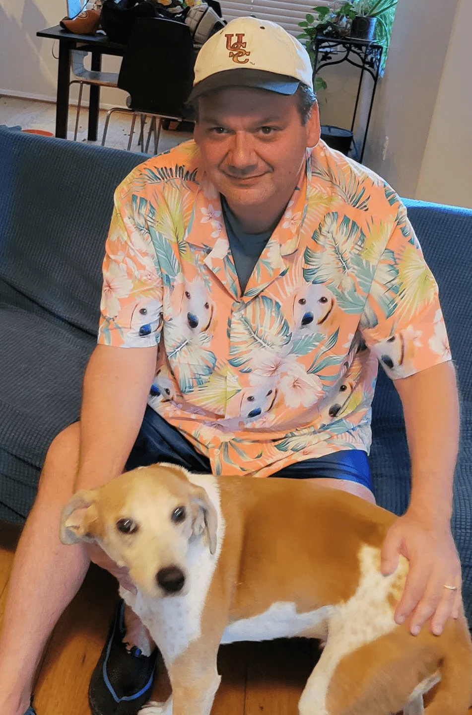 Custom Hawaiian Shirt With Dog Face - Leaves & Flowers Pattern Carrot Color Aloha Shirt - Personalized Hawaiian Shirt For Men & Women, Dog Lovers - Image 7