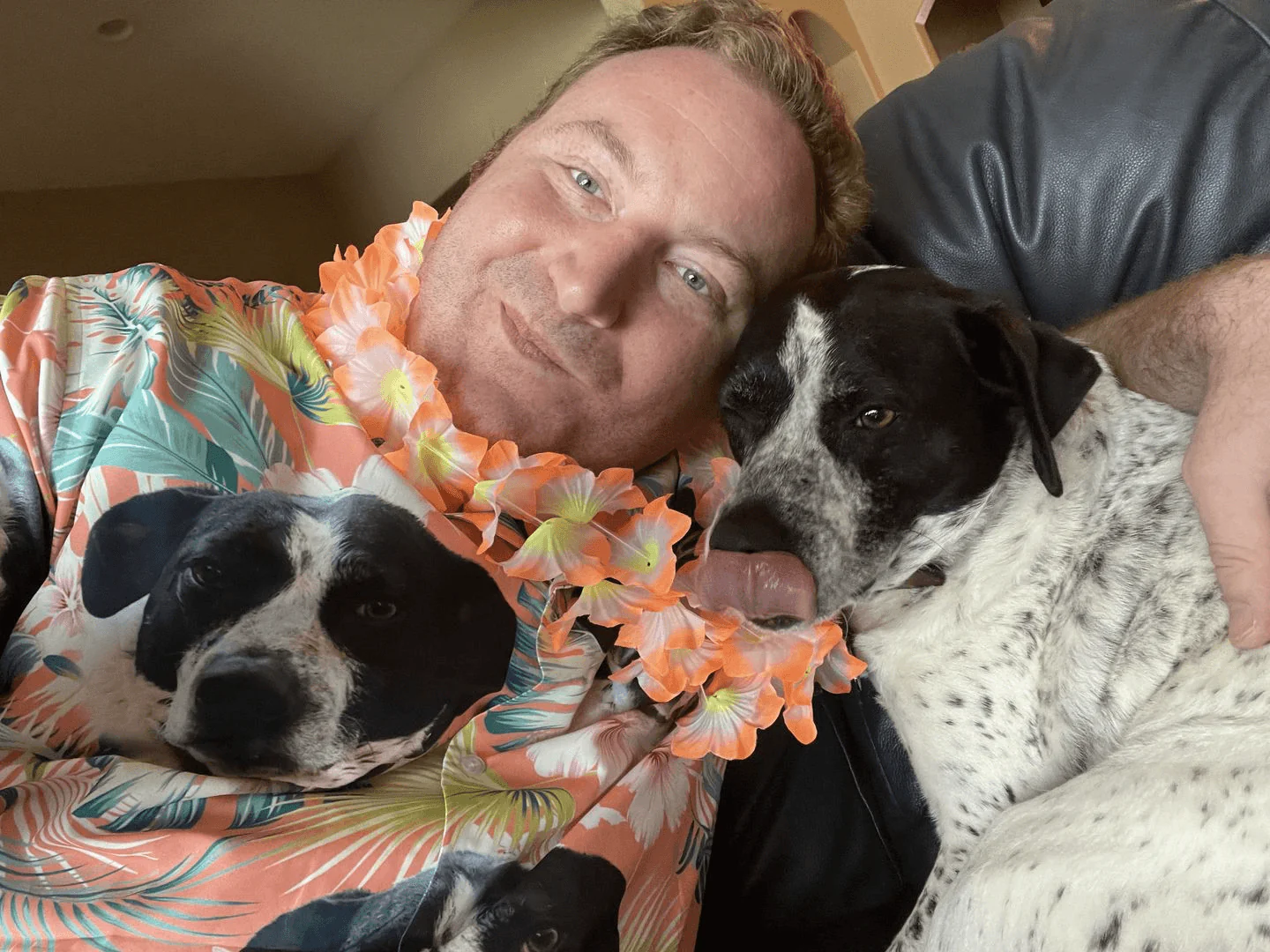 Custom Hawaiian Shirt With Dog Face - Leaves & Flowers Pattern Carrot Color Aloha Shirt - Personalized Hawaiian Shirt For Men & Women, Dog Lovers - Image 9