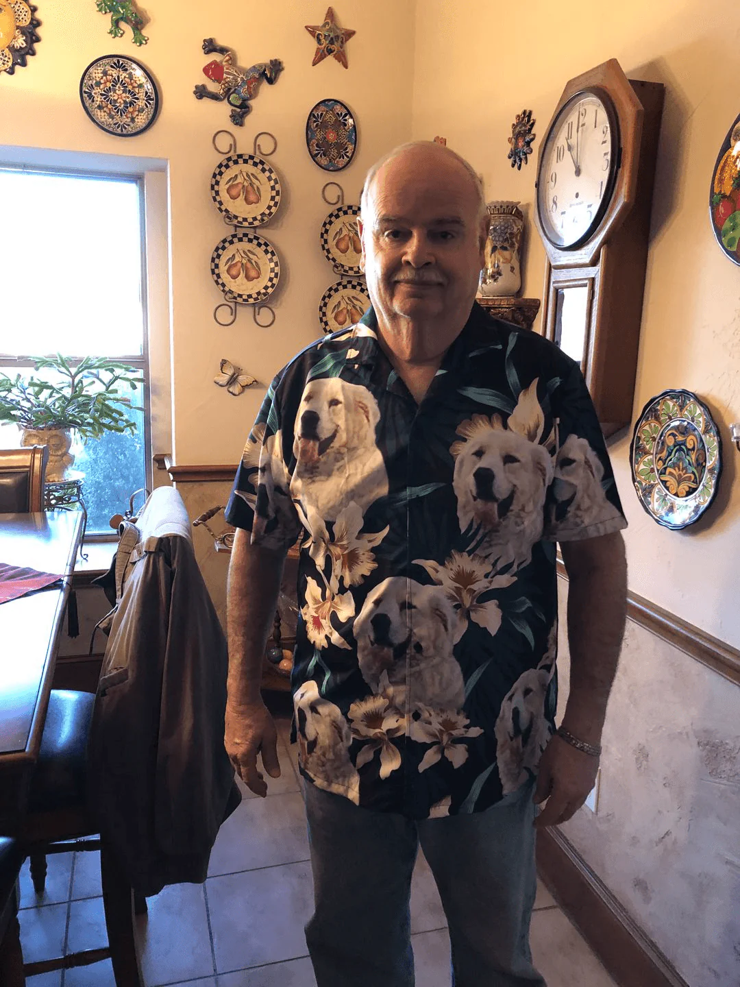 Custom Hawaiian Shirt With Pet Face - Leaves & Flowers Pattern Dark Green Color Aloha Shirt - Personalized Hawaiian Shirt For Men & Women, Pet Lovers - Image 9