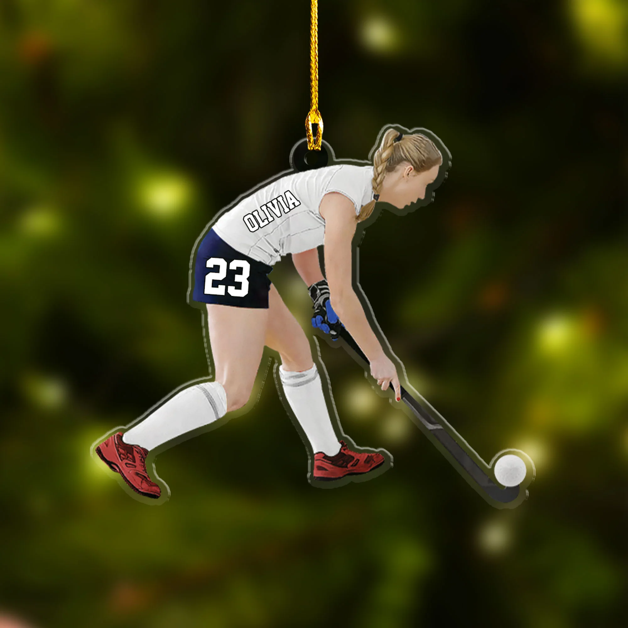 Custom Hockey Acrylic Christmas Ornament, Personalized Woman, Girl, Female Field Hockey Acrylic Ornament For Hockey Lover, Christmas, New Year - Image 4