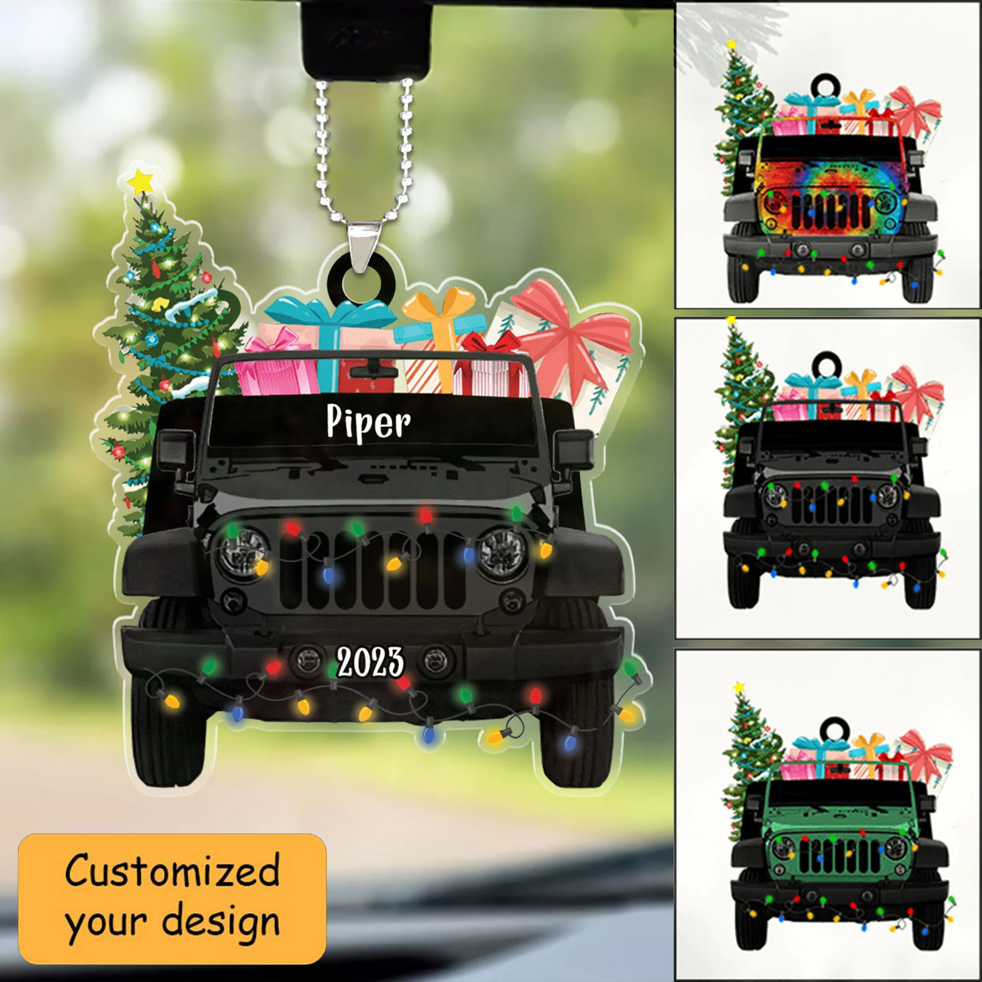 Custom Jeep Christmas Car Ornament, Personalized Jeep Car & Christmas Gift Car Ornament For Christmas, Off-Road Car Lover - Image 2