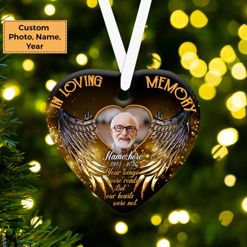 Custom Memories Photo With Members Family Ceramic Ornament, Custom Photo Ornament With Dad, Mom - Christmas Ornament Gift For Members Family - Image 4