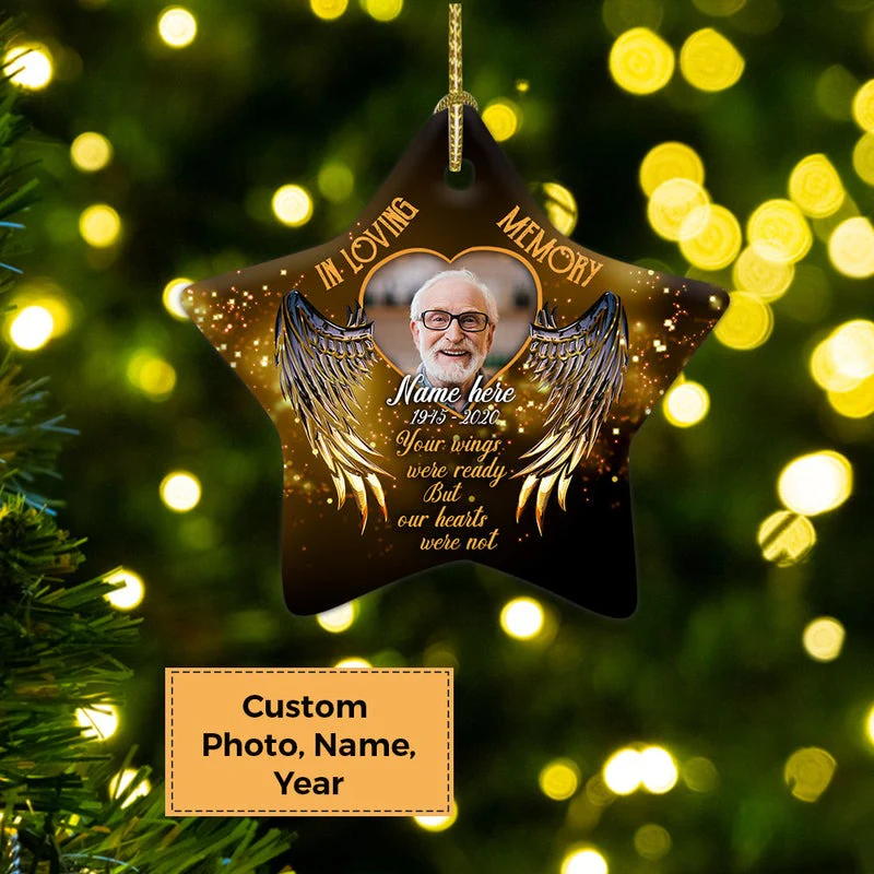 Custom Memories Photo With Members Family Ceramic Ornament, Custom Photo Ornament With Dad, Mom - Christmas Ornament Gift For Members Family - Image 5
