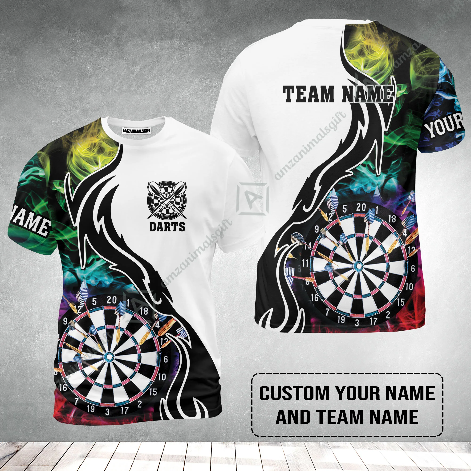 Custom Multicolor Darts T-Shirt, Personalized Darts For Team T-Shirt - Image 2