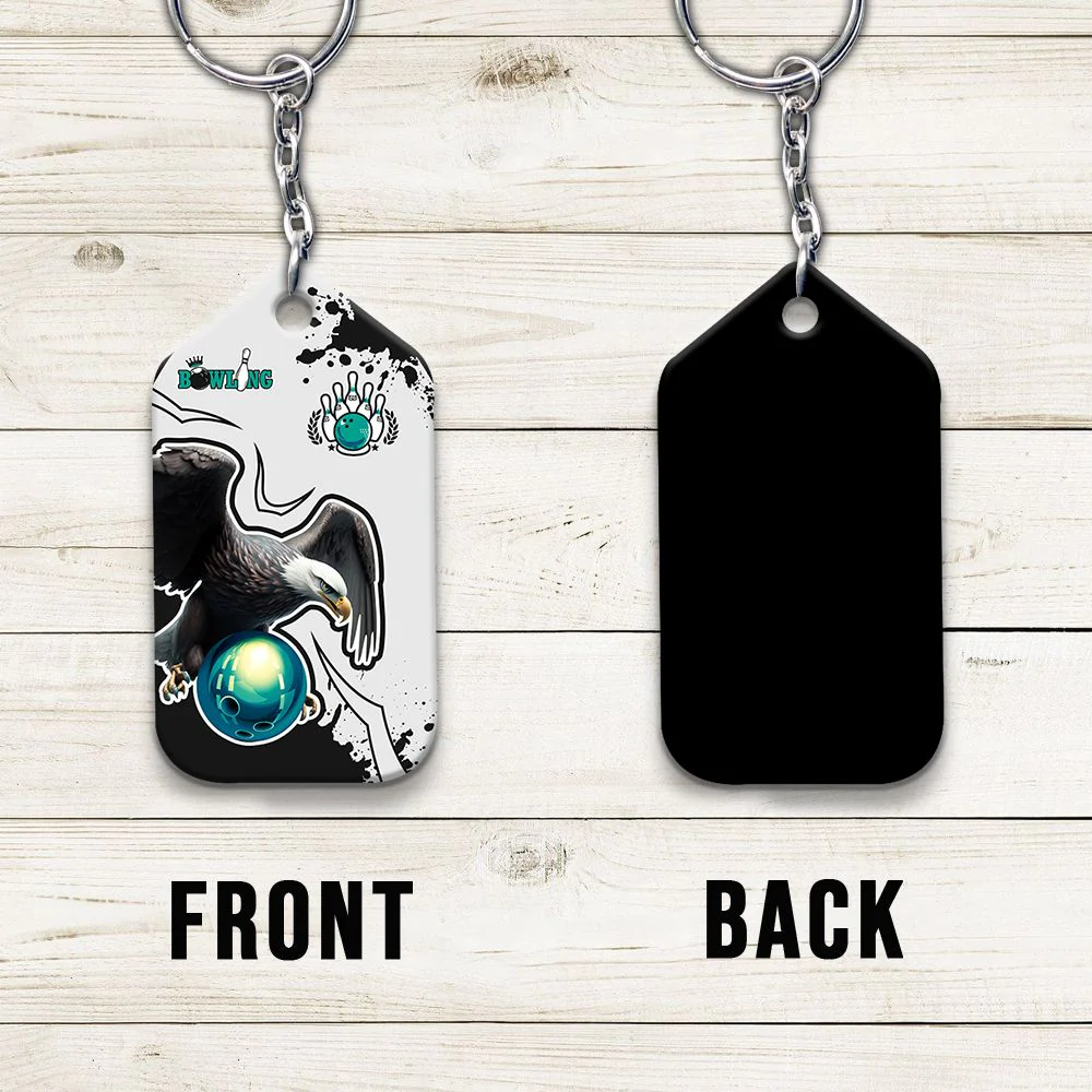 Custom Name American Eagle Bowling Team Acrylic Keychain For Bowling Players - Christmas Gift For Bowling Lovers, Bowling Team, Family, Friends - Image 3