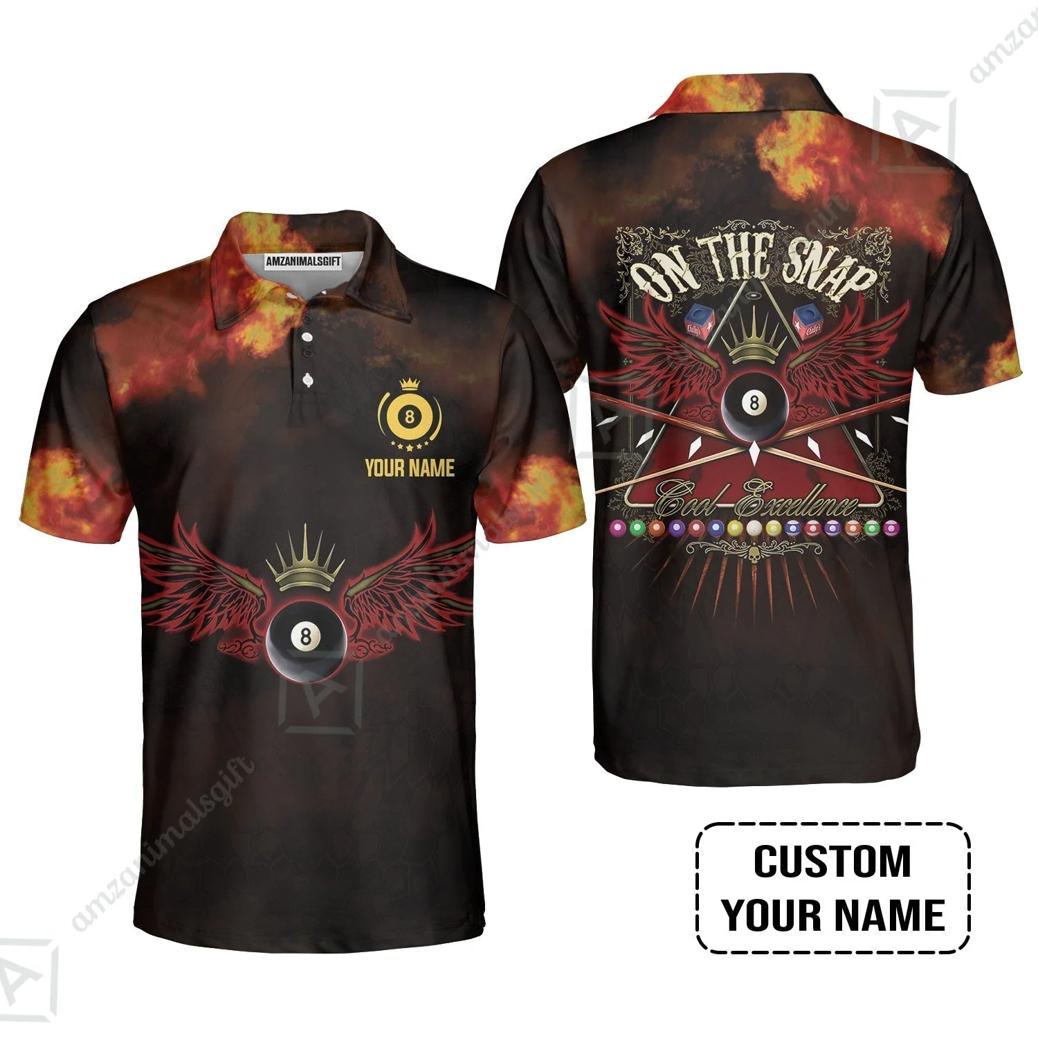 Custom Name Billiard Hawaiian Shirt, On The Snap Personalized 8 Ball Pool Billiards Hawaiian Shirt - Image 6