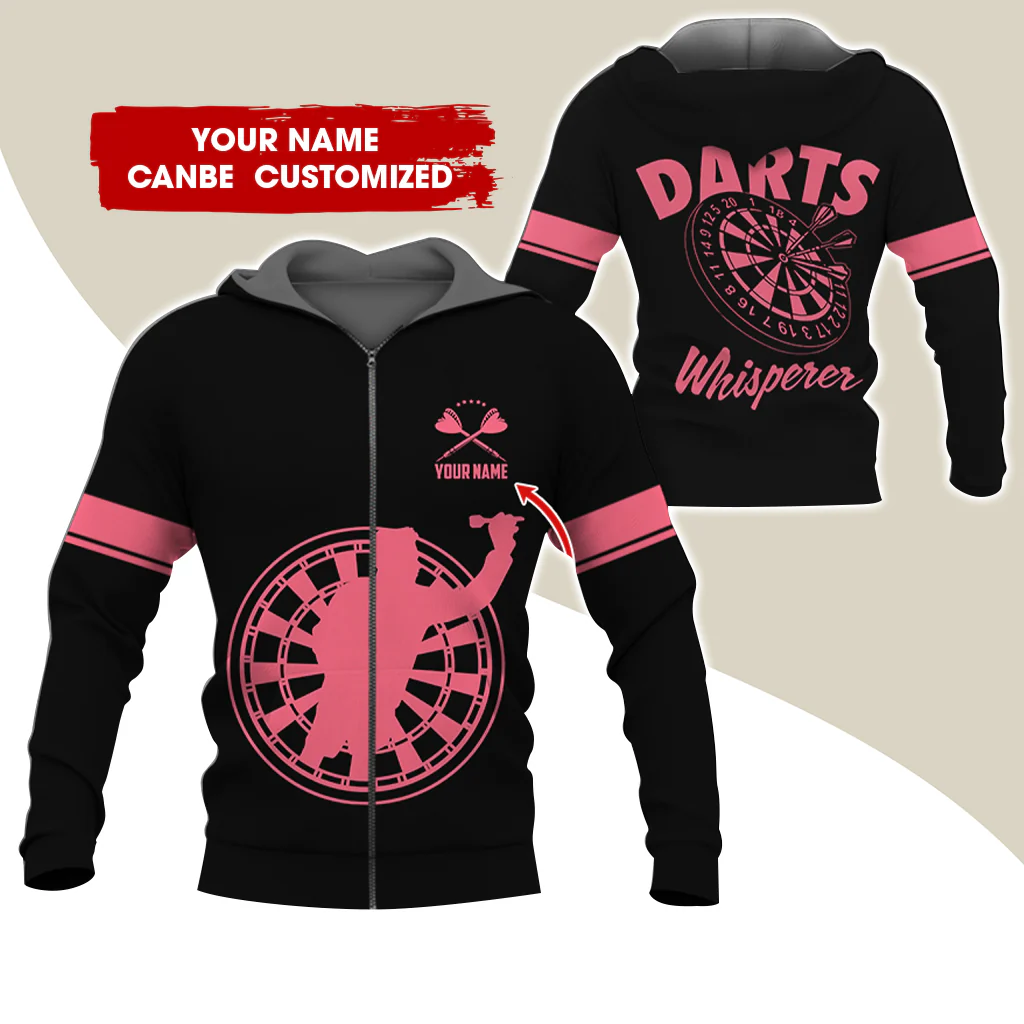 Custom Name Darts Whisperer Premium Zip Hoodie, Personalized Darts Zip Hoodie For Men & Women - Gift For Darts Lovers, Darts Players - Image 9