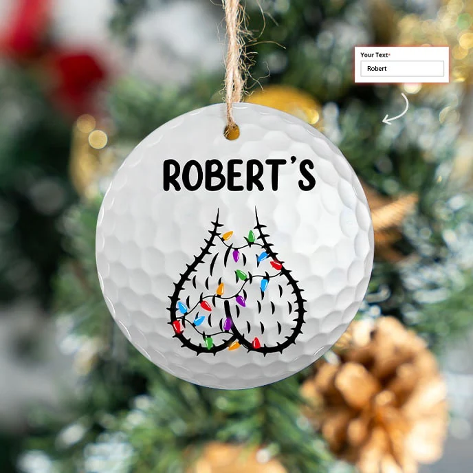 Custom Name Funny Golf Ball Circle Ceramic Ornament, Personlaized Golf Ceramic Ornament - Best Gift For Golf Lovers, Christmas - Image 3