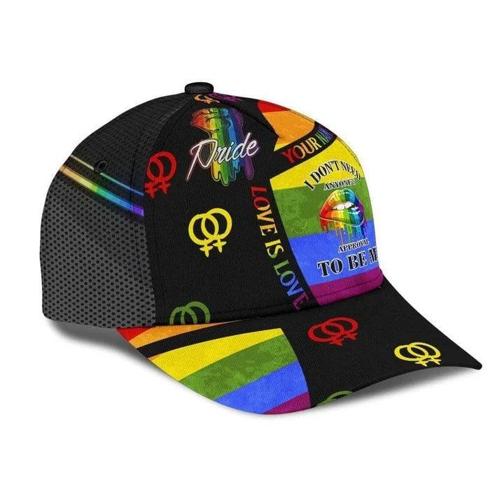 Custom Name LGBT Cap, Personalized Name Symbols Rainbow Classic Cap Hat For Men And Women, Perfect Gift For Friend - I Don't Need Anyone's Approval - Image 3