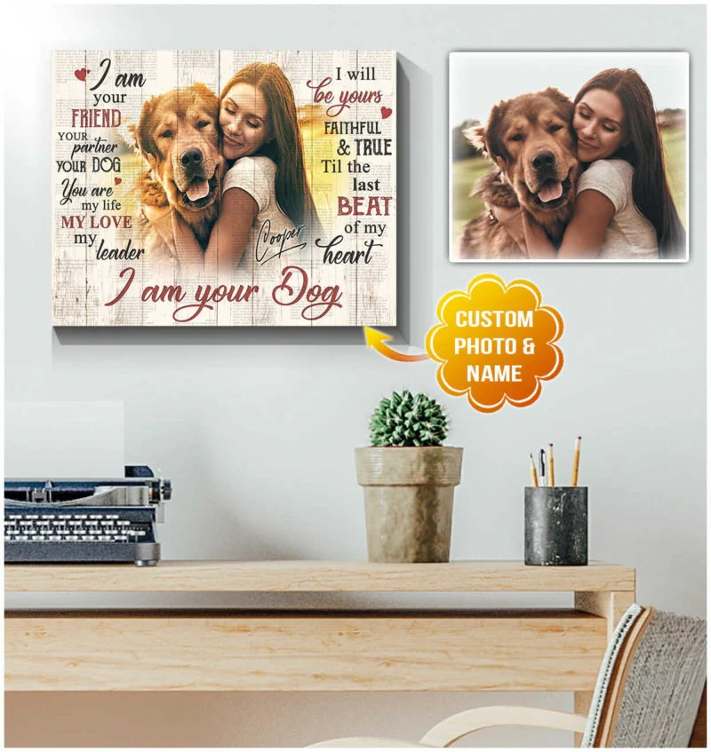 Custom Name & Photo Dog Premium Wrapped Landscape Canvas, I Am Your Dog Personalized Dog Canvas - Perfect Gift For Dog Lovers, Family, Friend - Image 4