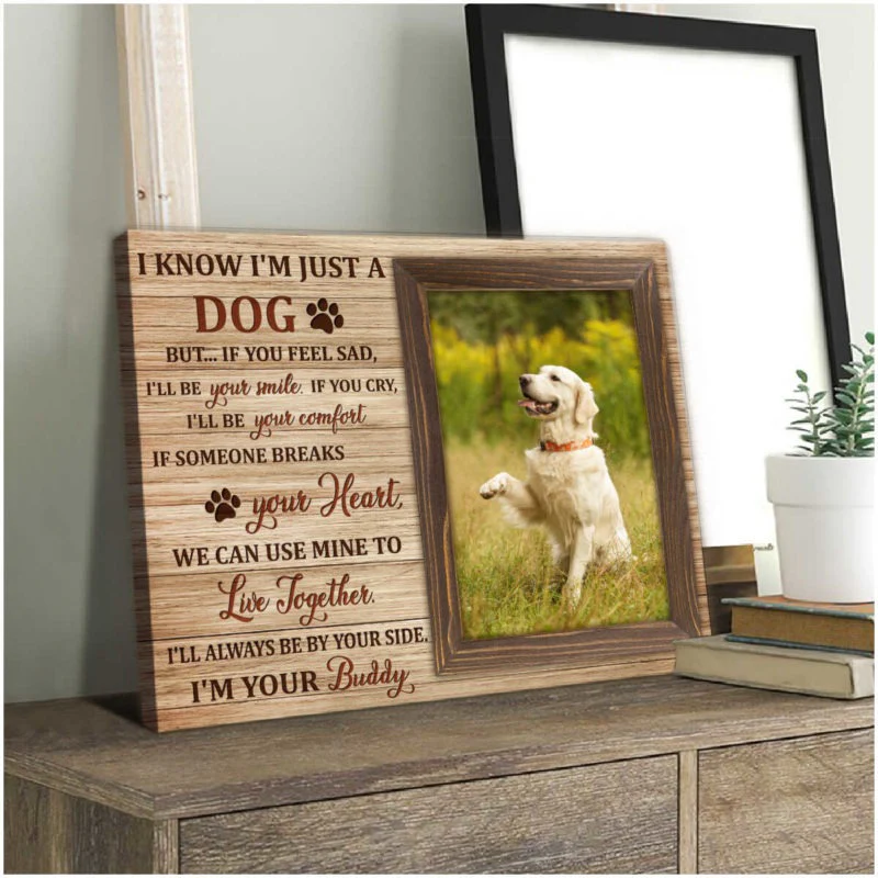 Custom Name & Photo Dog Premium Wrapped Landscape Canvas, I Know I’m Just A Dog Personalized Dog Canvas - Perfect Gift For Dog Lovers, Family, Friend - Image 4