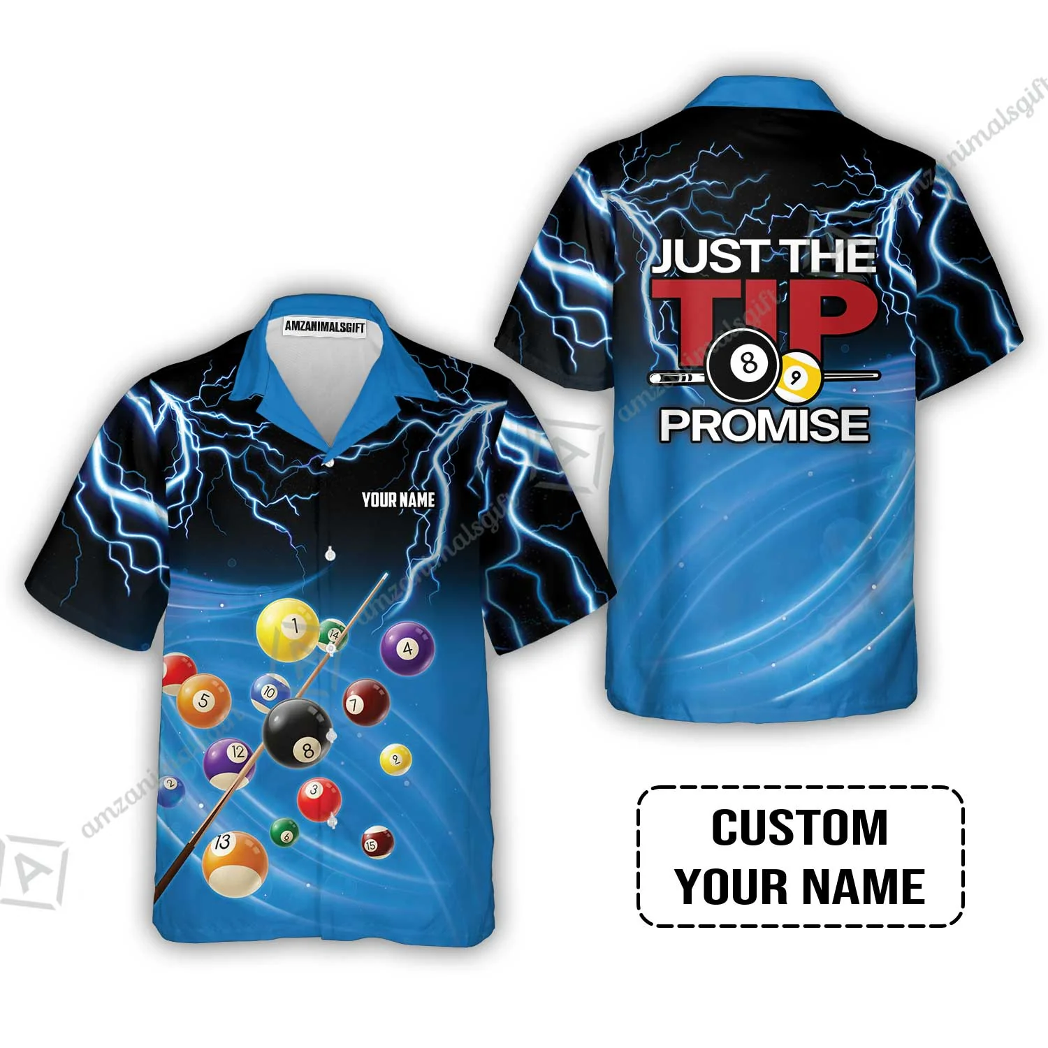 Custom Name Women Polo Shirt, Personalized Thunder 8 Ball Pool Billiards Women Polo Shirt, Gift For Billiard Lovers, Just The Tip I Promise - Image 6