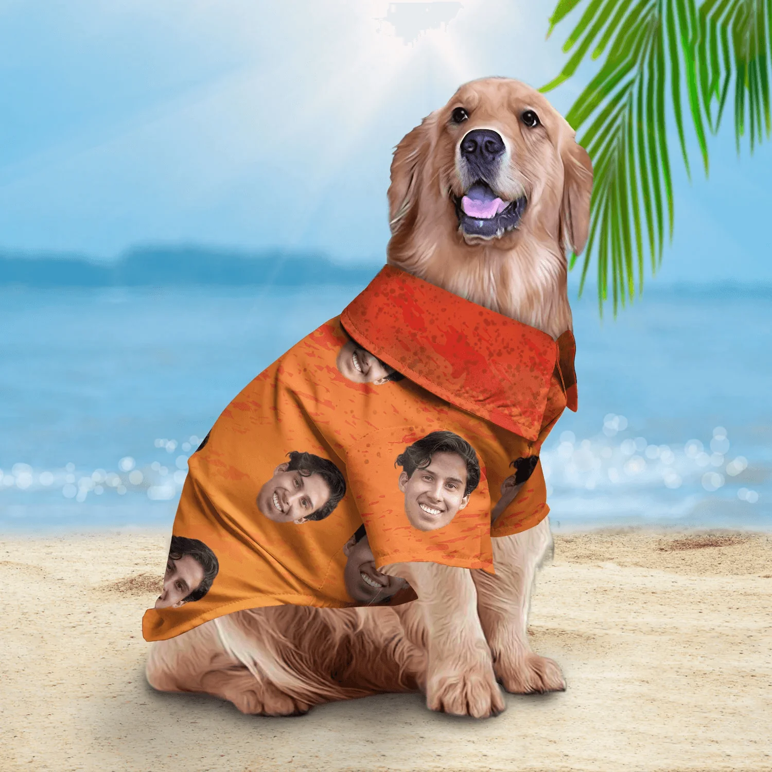 Custom Pet Dog Hawaiian shirt - Custom Photo Orange Fall Pattern Personalized Hawaiian Shirt For Pet - Perfect Gift For Pet, Dog lovers, Cat Lovers - Image 3