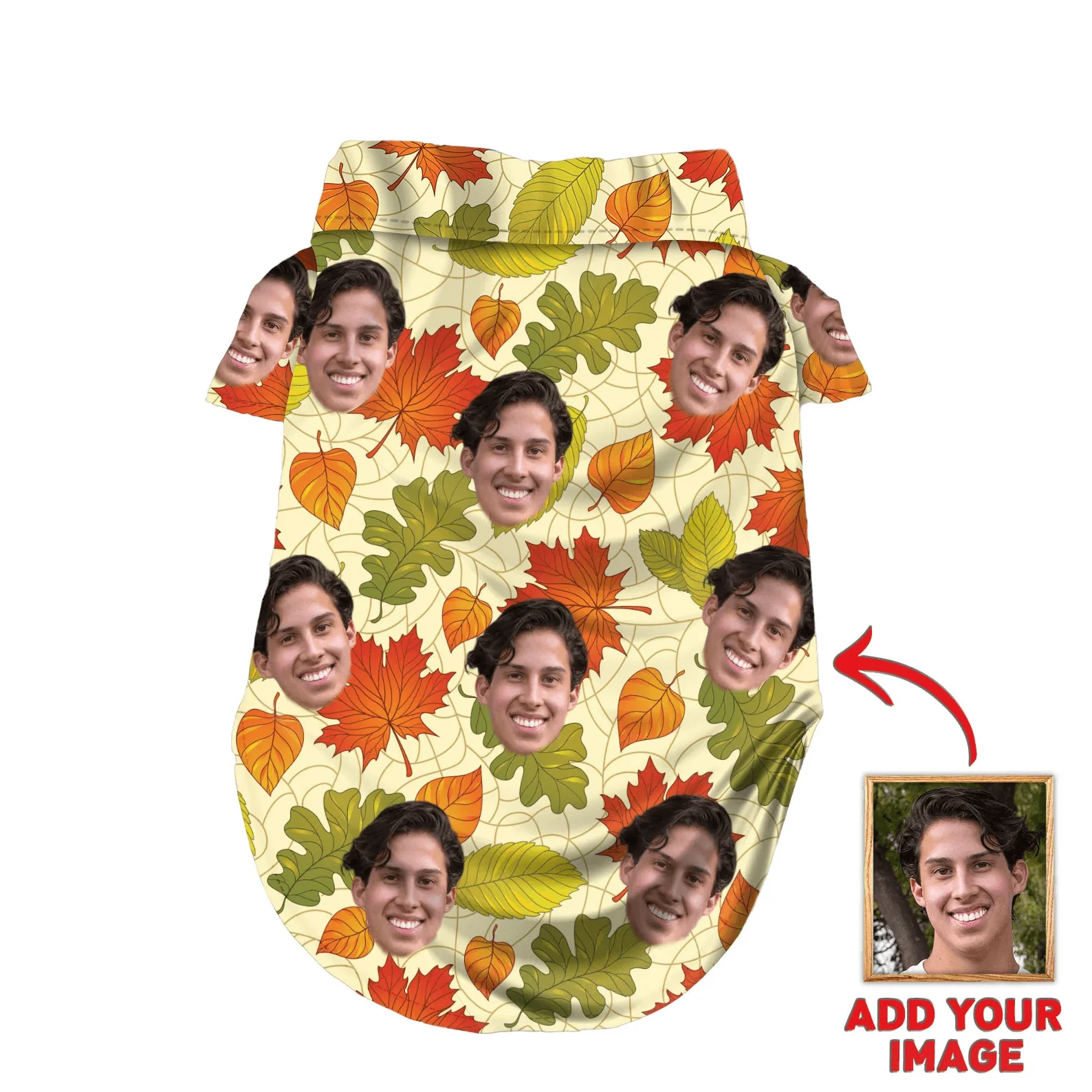 Custom Pet Dog Hawaiian shirt- Custom Photo Pet Autumn Leaves Pattern Personalized Hawaiian Shirt For Pet-Perfect Gift For Pet, Dog lovers, Cat Lovers - Image 3