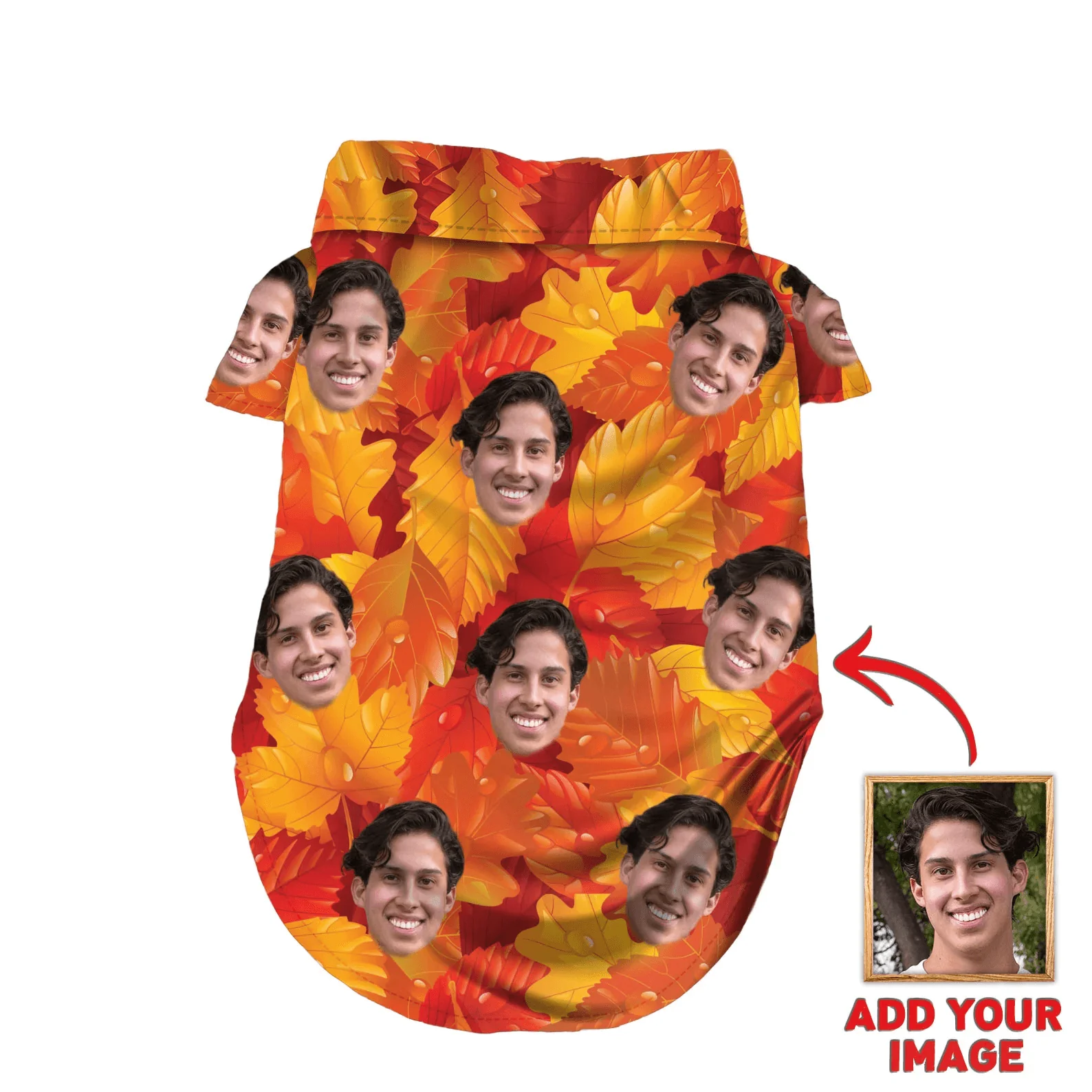 Custom Pet Dog Hawaiian shirt-Custom Photo Pet Leaves Autumn Pattern Personalized Hawaiian Shirt For Pet- Perfect Gift For Pet, Dog lovers, Cat Lovers - Image 3