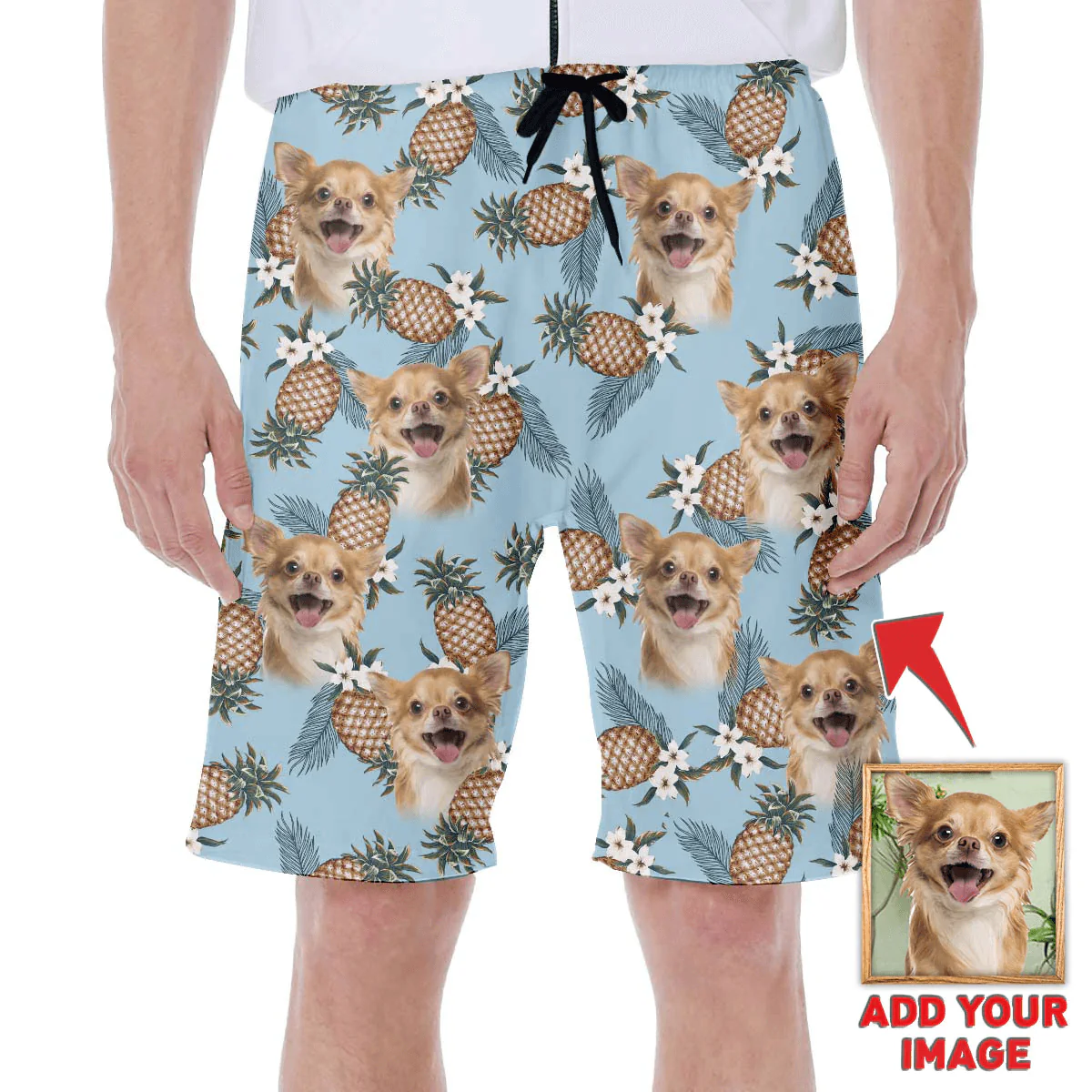 Custom Pet Dog Hawaiian Shirt - Custom Photo Pet Pineapple Pattern Light Blue Personalized Hawaiian Shirt - Perfect Gift For Animal Lovers, Friend, Family - Image 3