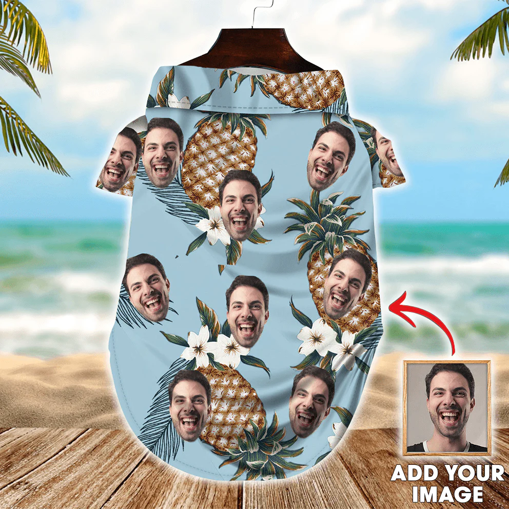 Custom Pet Dog Hawaiian shirt - Custom Photo Pet Pineapple Pattern Personalized Hawaiian Shirt For Pet - Perfect Gift For Pet, Dog lovers, Cat Lovers