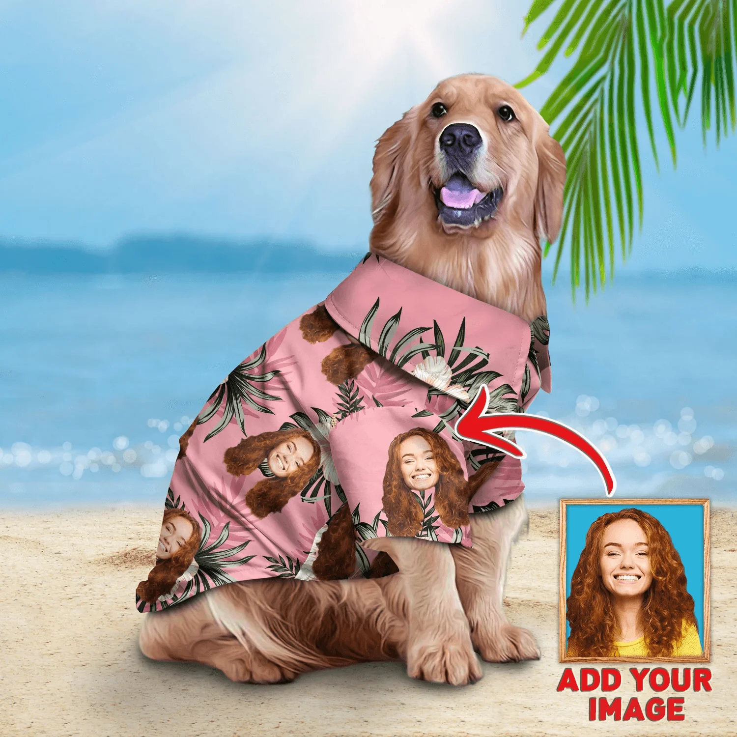 Custom Pet Dog Hawaiian shirt- Custom Photo Pet Pink Floral Pattern Personalized Hawaiian Shirt For Pet - Perfect Gift For Pet, Dog lovers, Cat Lovers - Image 4