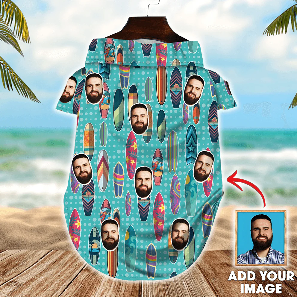 Custom Pet Dog Hawaiian shirt - Custom Photo Pet Surf Pattern Personalized Hawaiian Shirt For Pet - Perfect Gift For Pet, Dog lovers, Cat Lovers