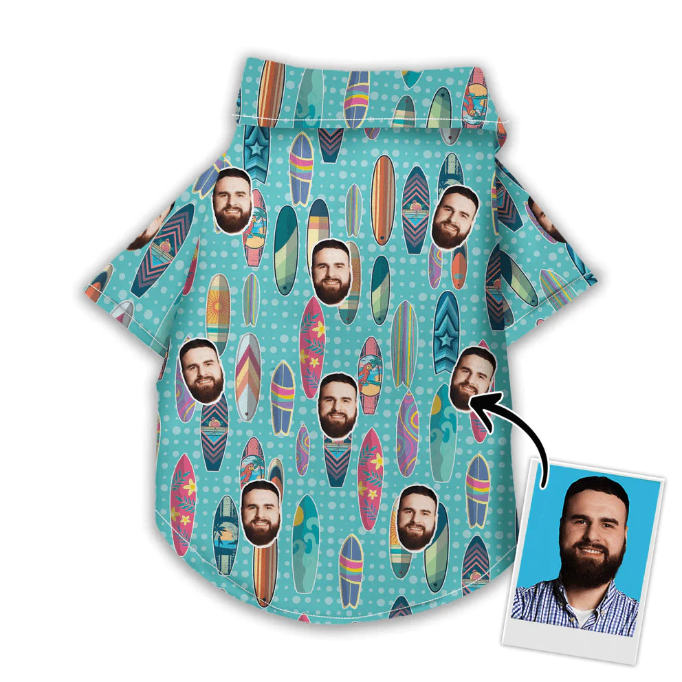 Custom Pet Dog Hawaiian shirt - Custom Photo Pet Surf Pattern Personalized Hawaiian Shirt For Pet - Perfect Gift For Pet, Dog lovers, Cat Lovers - Image 3