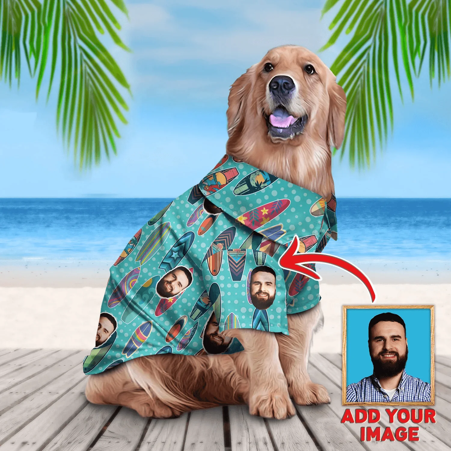 Custom Pet Dog Hawaiian shirt - Custom Photo Pet Surf Pattern Personalized Hawaiian Shirt For Pet - Perfect Gift For Pet, Dog lovers, Cat Lovers - Image 4