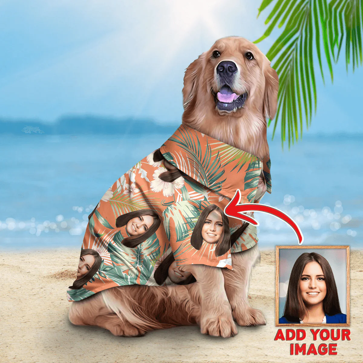 Custom Pet Dog Hawaiian shirt - Custom Photo Pet Tropical Leaves Orange Pattern Personalized Hawaiian Shirt For Pet - Perfect Gift For Pet Lovers - Image 4
